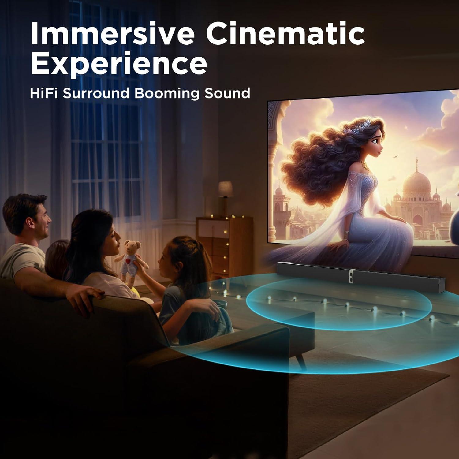 Barra de Sonido MZEIBO 80W Bluetooth 2 en 1 para TV