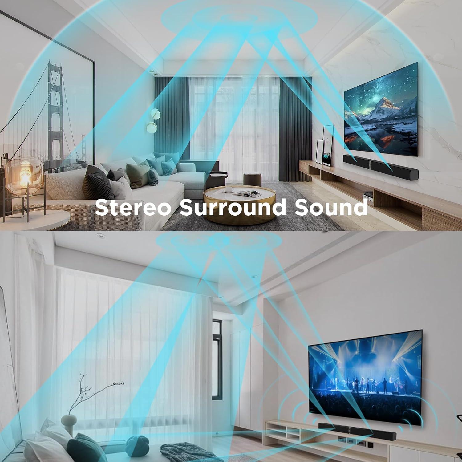 Barra de Sonido MZEIBO 80W Bluetooth 2 en 1 para TV