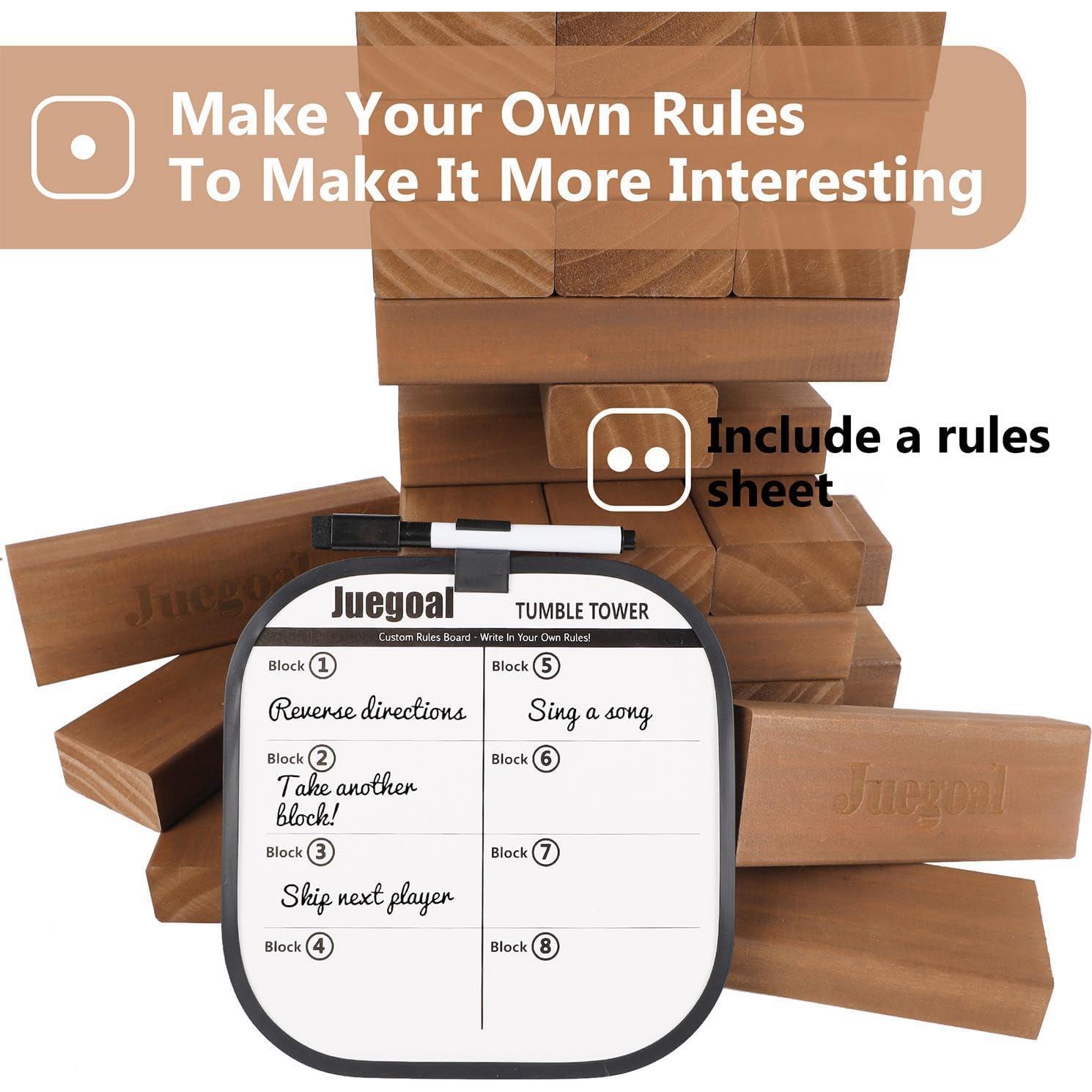 Juego de Torre de Caída Gigante Juegoal 54 Piezas Madera 61 cm