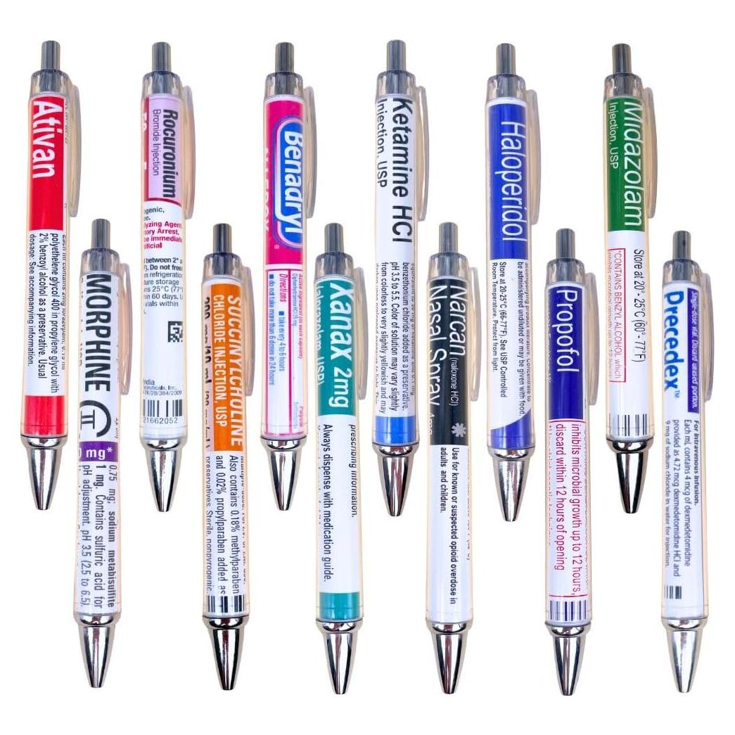Bolígrafos Farmacéuticos YJ PREMIUMS 12 Pcs Multicolor