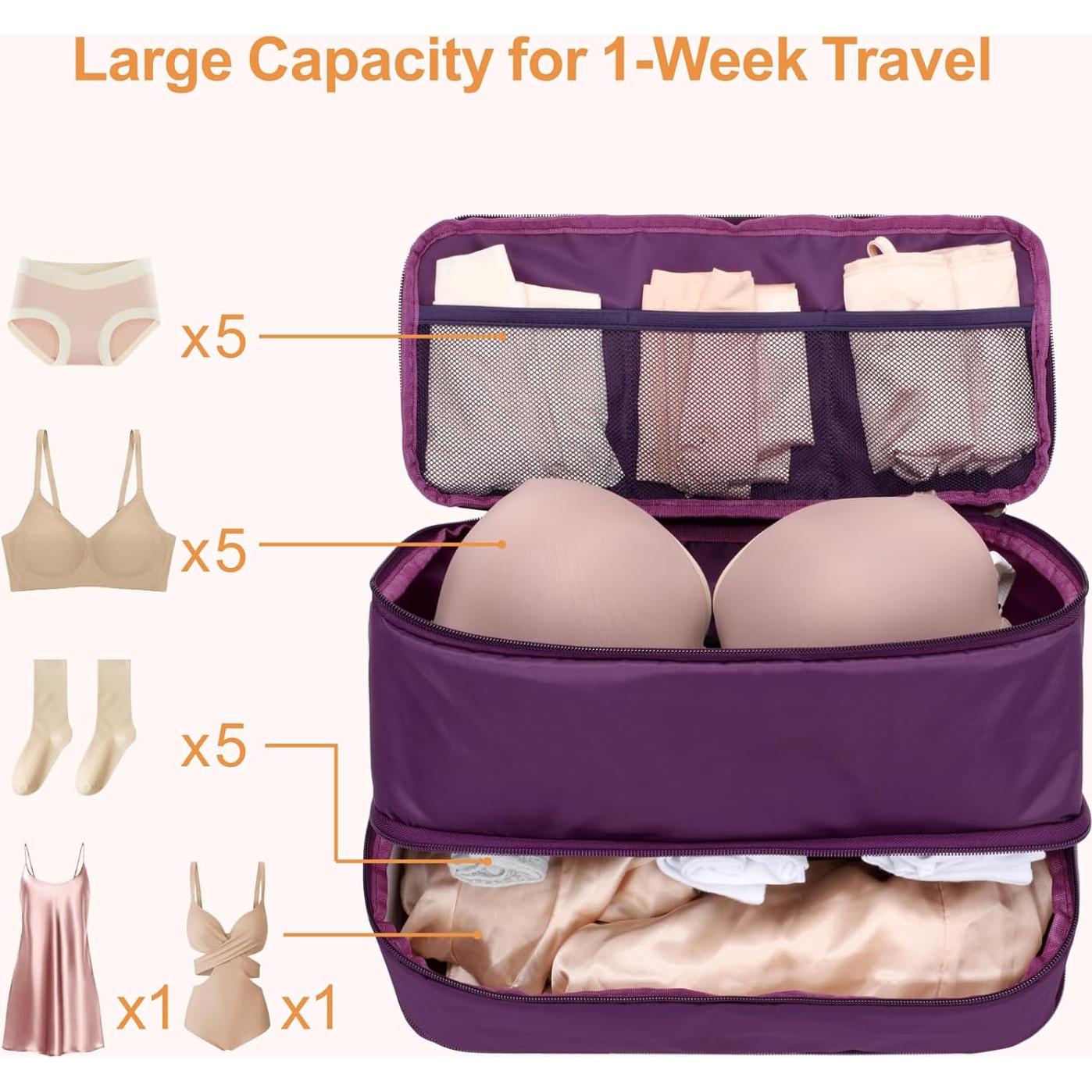 Bolsa Organizadora de Ropa Interior Cambond 4-en-1 Púrpura