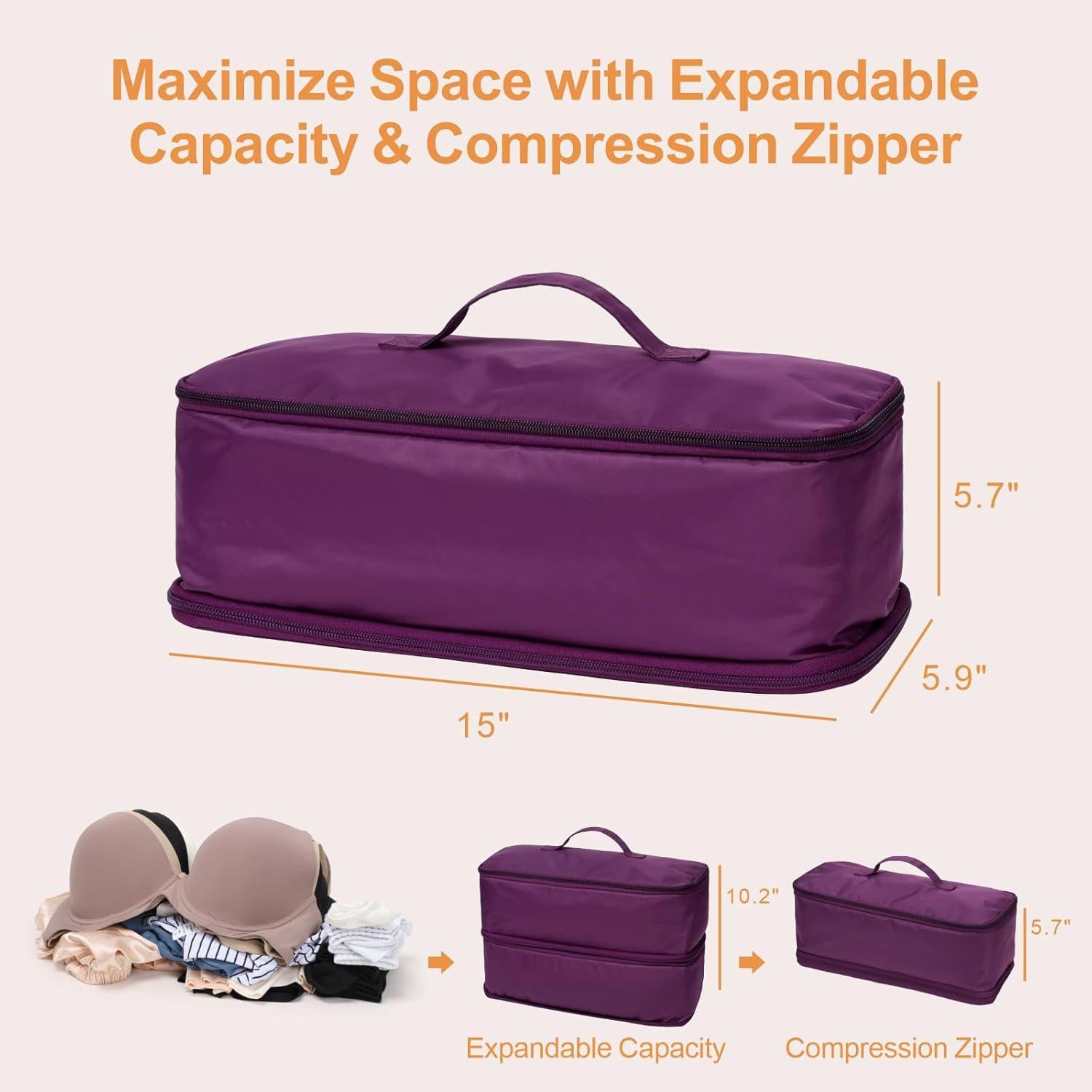 Bolsa Organizadora de Ropa Interior Cambond 4-en-1 Púrpura