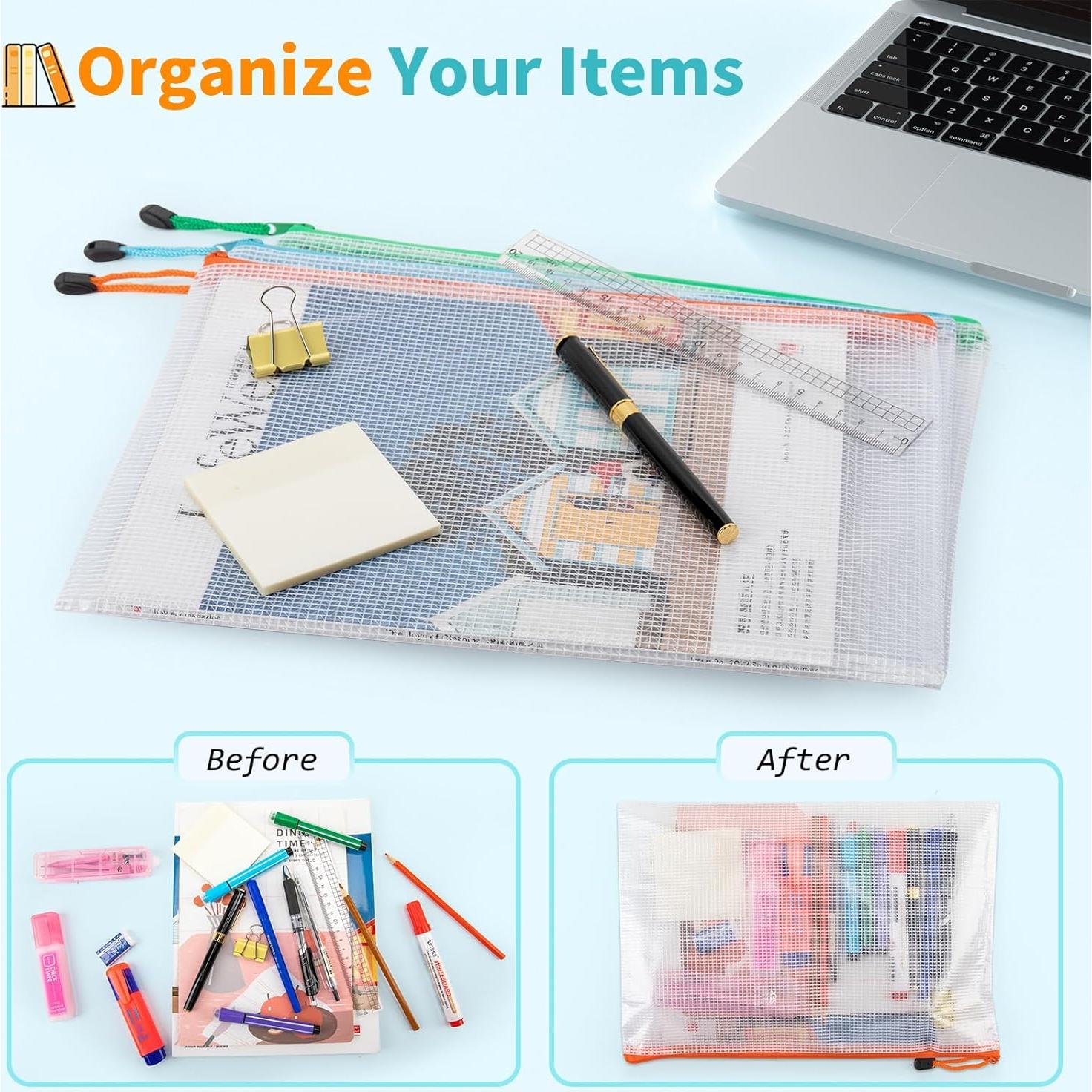 Bolsas con Cierre Umriox 24 Piezas 12 Colores A4