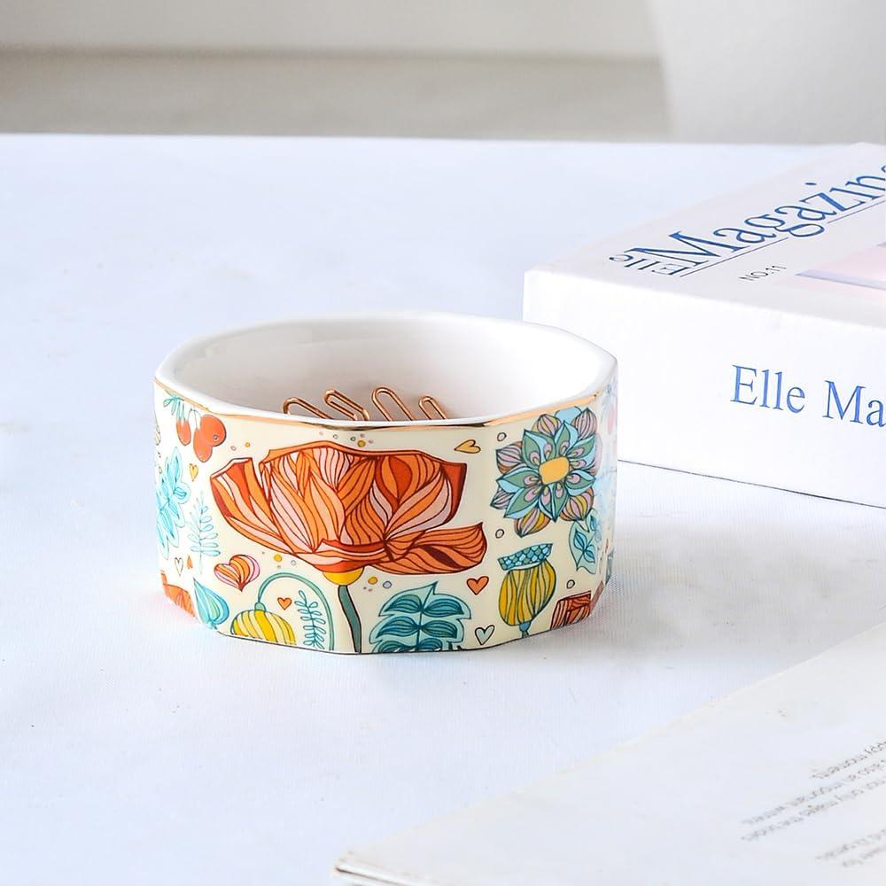 Juego de Organizadores de Escritorio YOSCO Cerámica Flor