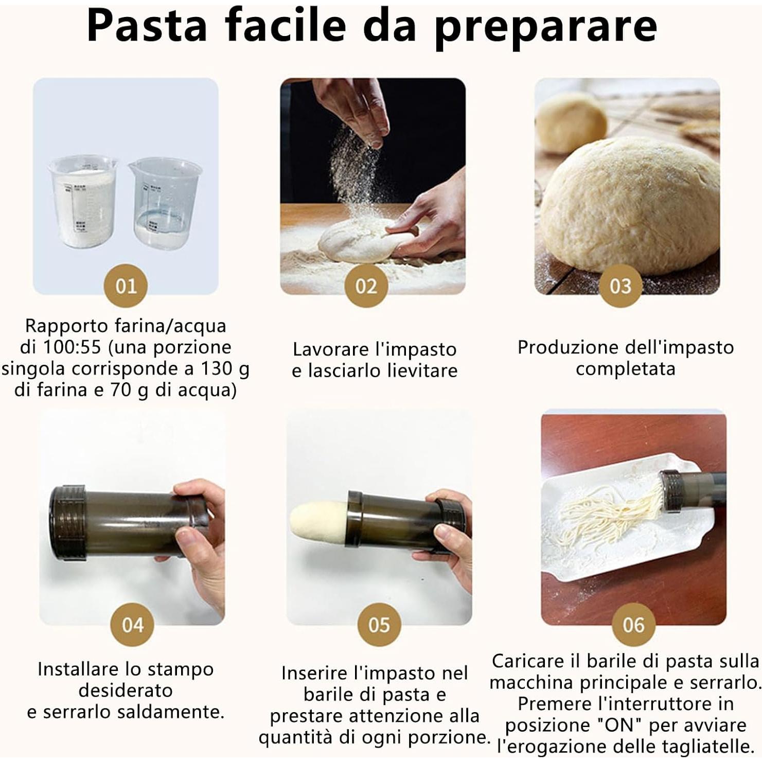 Máquina de Pasta Eléctrica YOZWOO Portátil 1.75kg 10x34x38cm