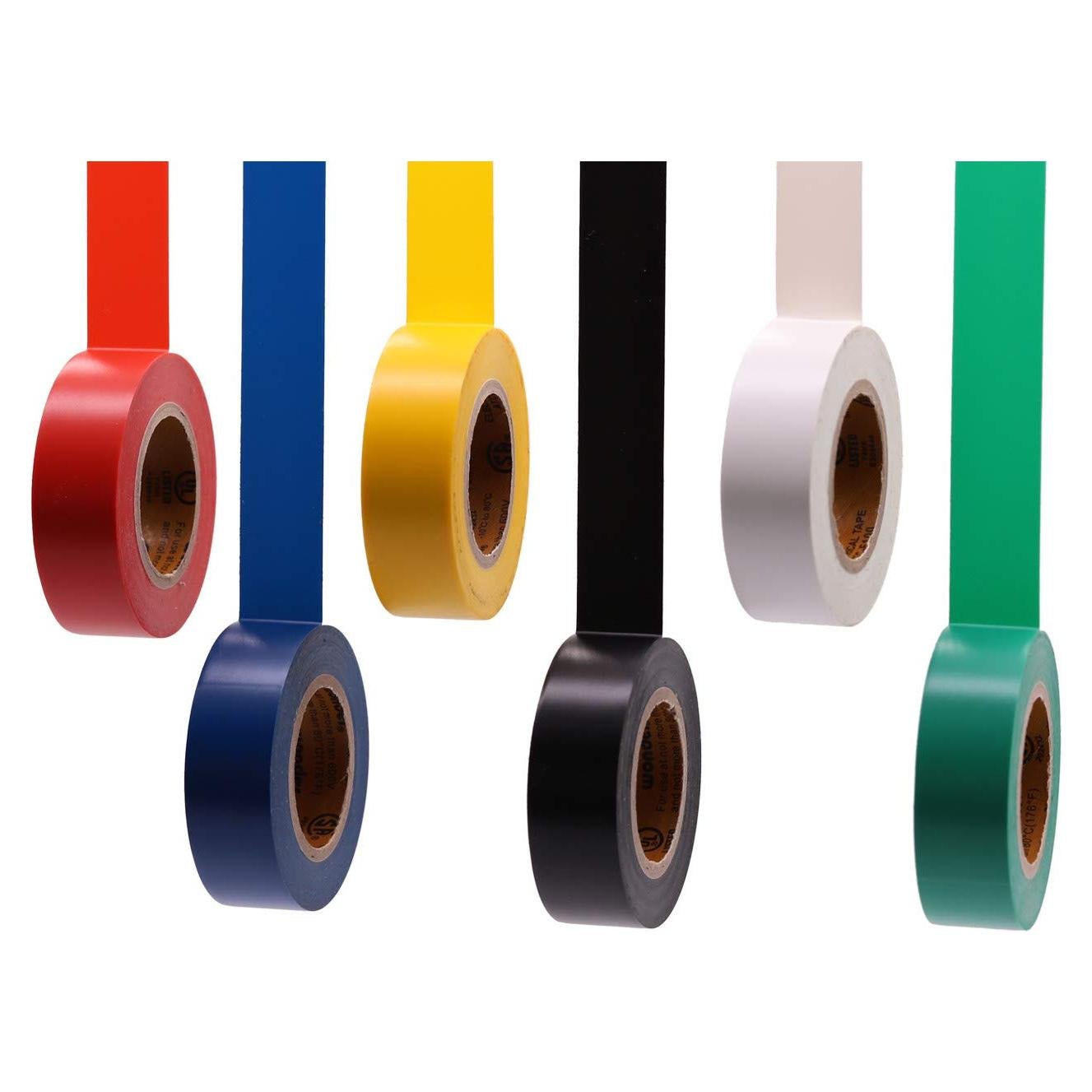 Cinta Aislante Eléctrica Multicolor SoundOriginal 6 Rollos 0.7" x 9.14m