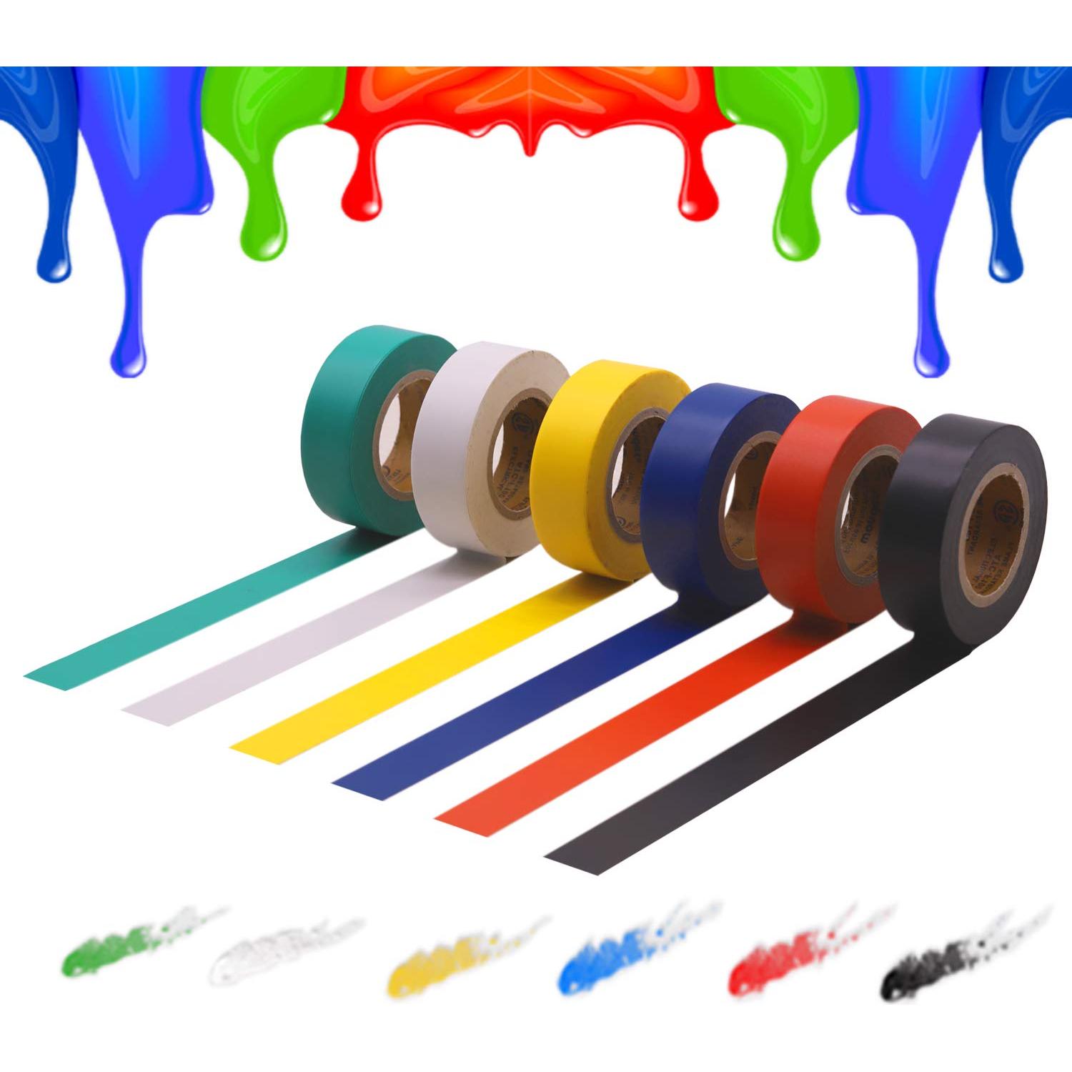 Cinta Aislante Eléctrica Multicolor SoundOriginal 6 Rollos 0.7" x 9.14m