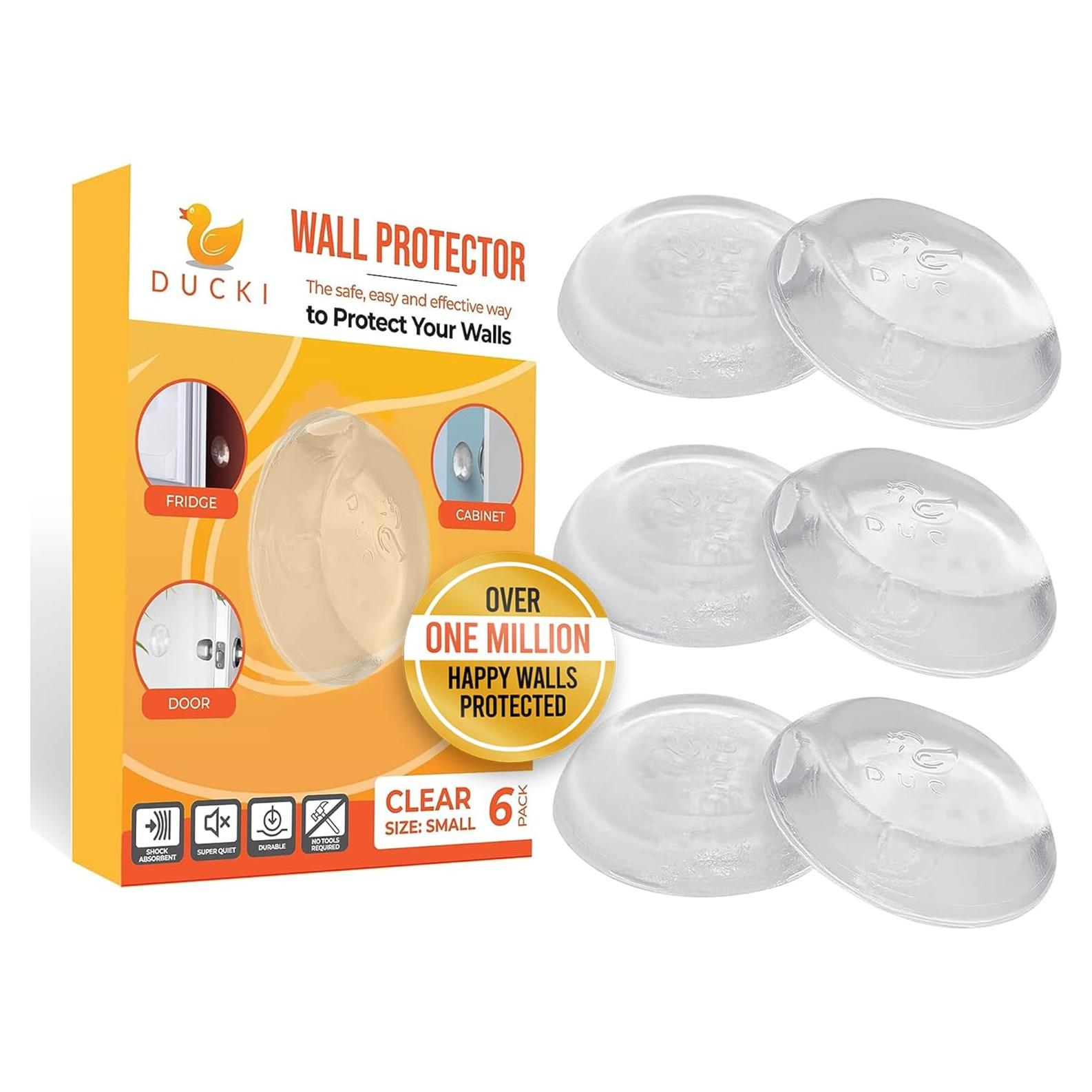 Protector de Pared Ducki | Tapones Transparentes para Puertas | Paquete de 6