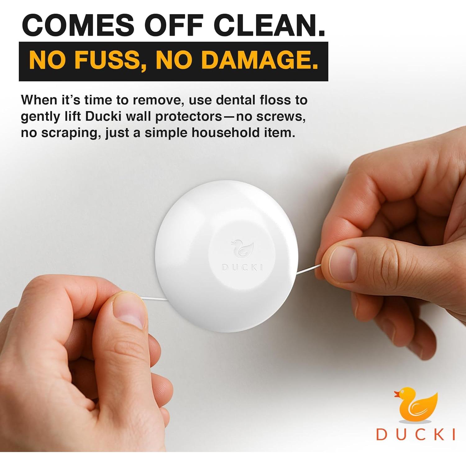 Protector de Pared Ducki | Tapones Transparentes para Puertas | Paquete de 6