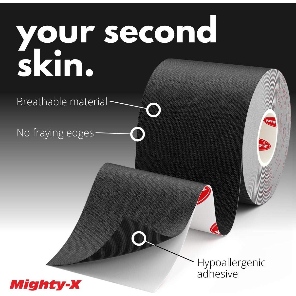 Cinta Kinesiológica Impermeable Mighty-X 5 m Soporte Rodilla