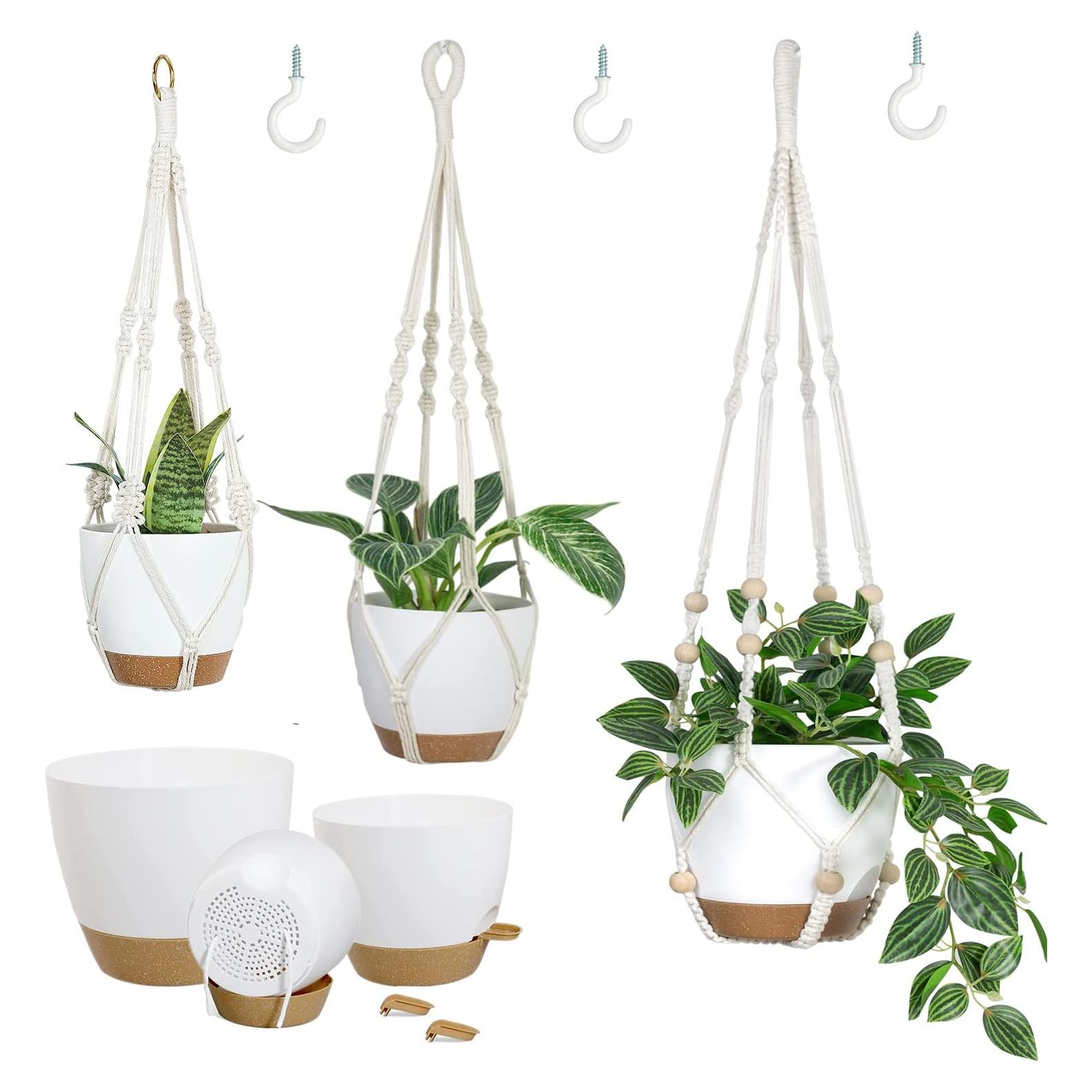 Macetas Colgantes Bouqlife 3 Set Autorriego 17.8 cm