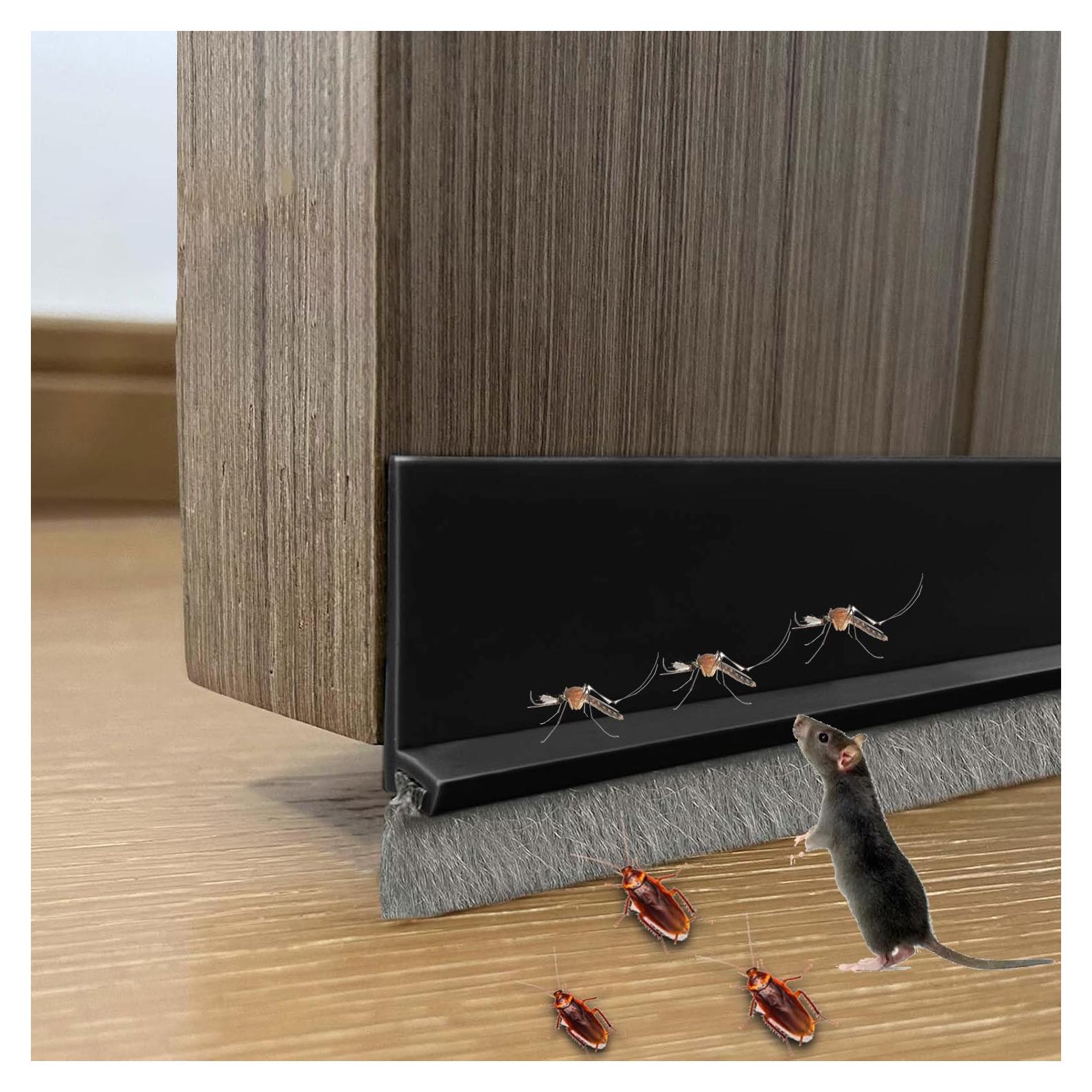 Barrera de Puerta DINGLIAN con Cepillo 5.08 cm x 99 cm Negro