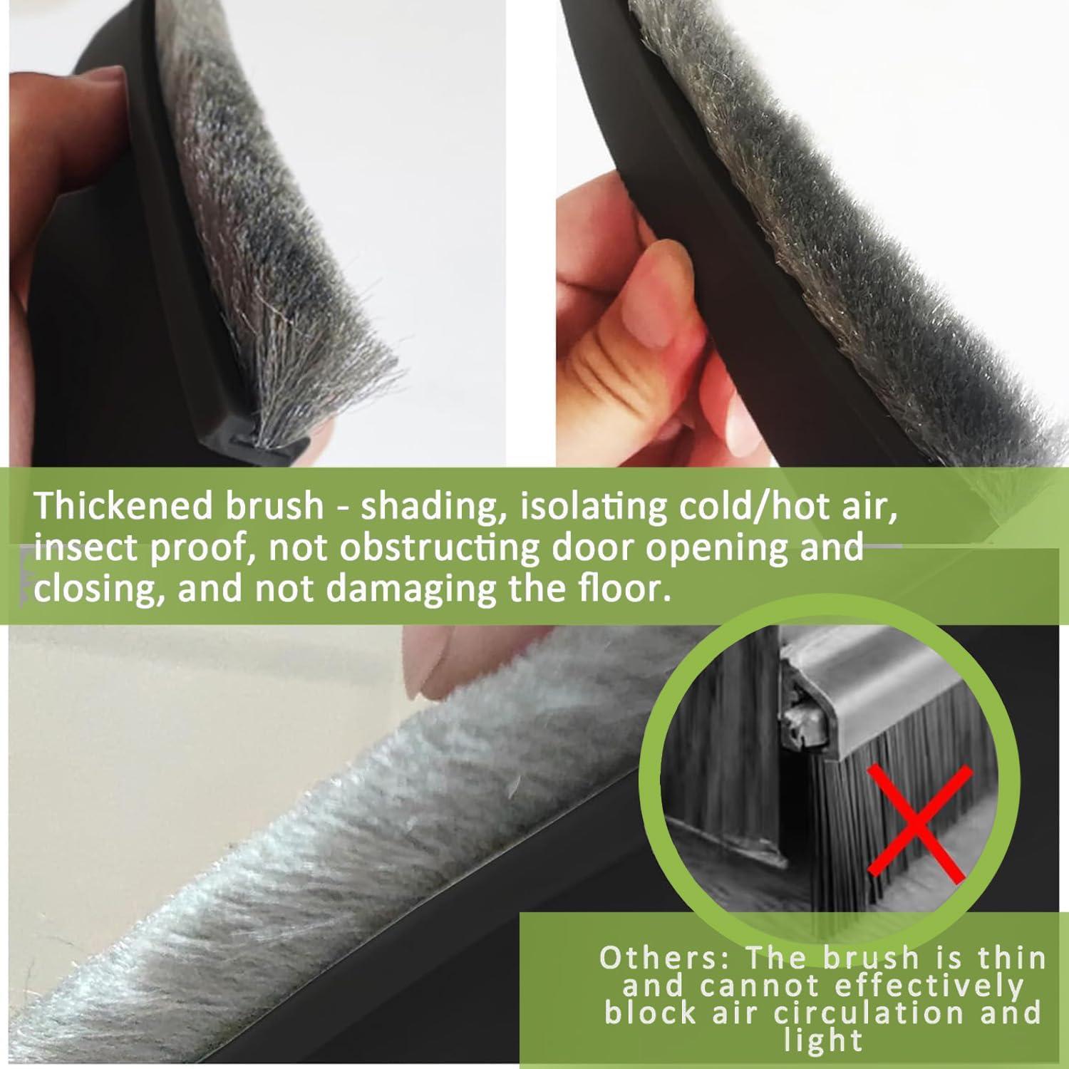 Barrera de Puerta DINGLIAN con Cepillo 5.08 cm x 99 cm Negro