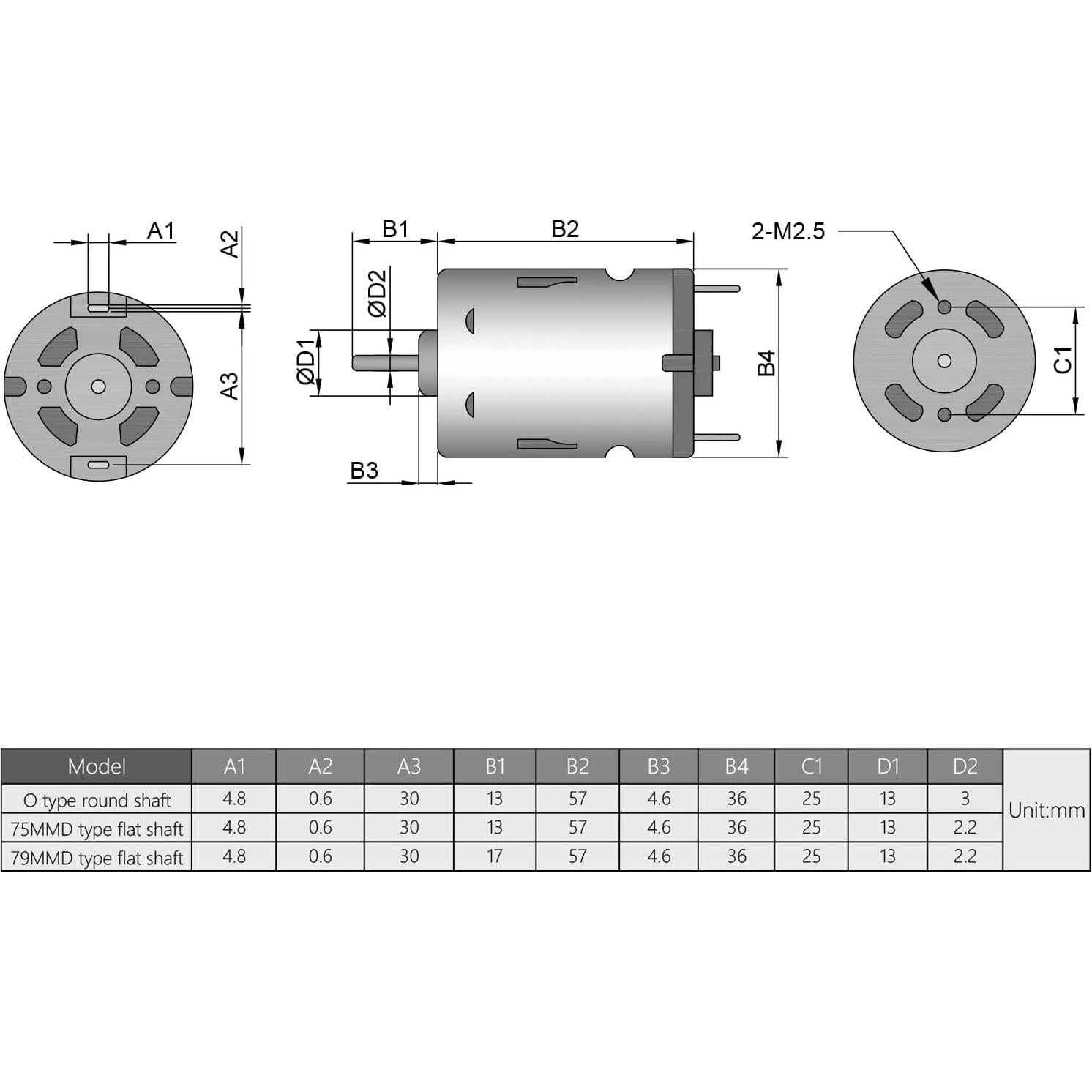 Fielect 10.8V 20000RPM DC Motor Round Shaft High Torque Electric Motor for DIY Electric/Electronic Projects, Drills, Robots, RC Vehicals, Remote Controlled Cars/Robot, Saw Repair/Replacement Engine