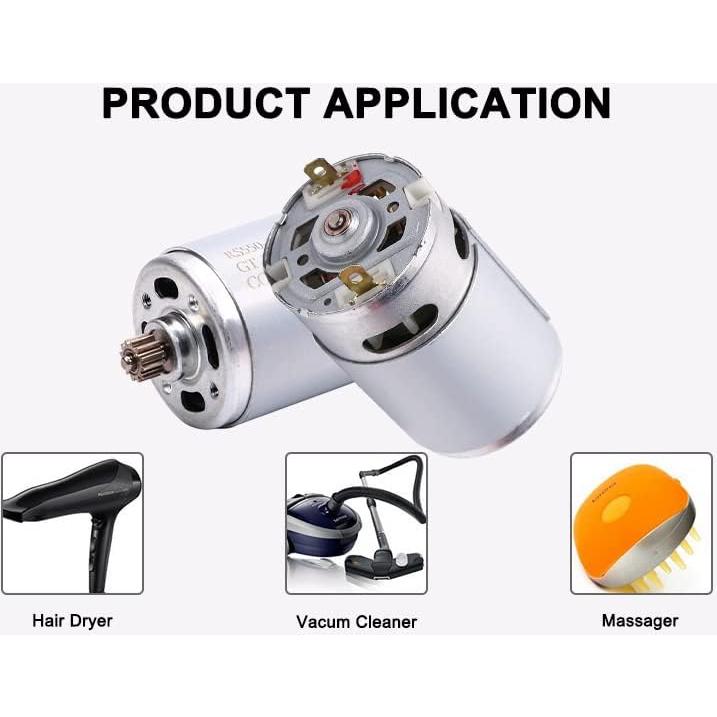 Fielect 10.8V 20000RPM DC Motor Round Shaft High Torque Electric Motor for DIY Electric/Electronic Projects, Drills, Robots, RC Vehicals, Remote Controlled Cars/Robot, Saw Repair/Replacement Engine
