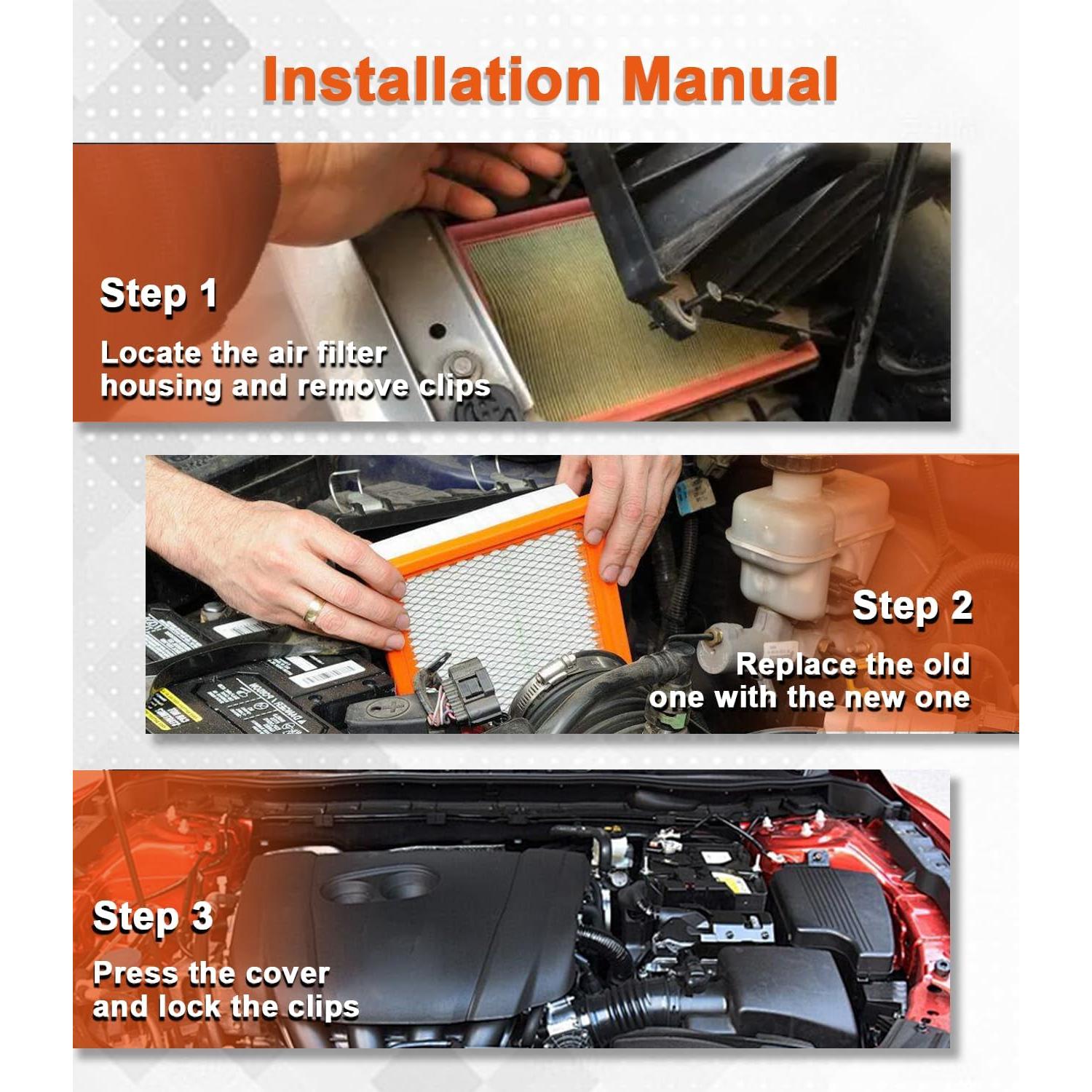 CA7440 Engine Air Filter, Replacement for Nissan Armada 2005-2015 Frontier 2005-2023 NV1500 NV2500 NV3500 Pathfinder Armada Titan, Provides Up to 12 Months/12,000 Miles Filter Protection