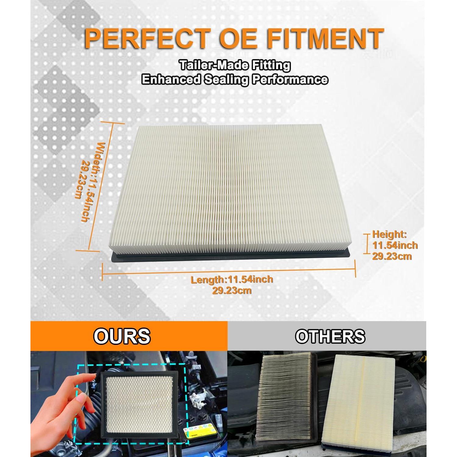 CA7440 Engine Air Filter, Replacement for Nissan Armada 2005-2015 Frontier 2005-2023 NV1500 NV2500 NV3500 Pathfinder Armada Titan, Provides Up to 12 Months/12,000 Miles Filter Protection