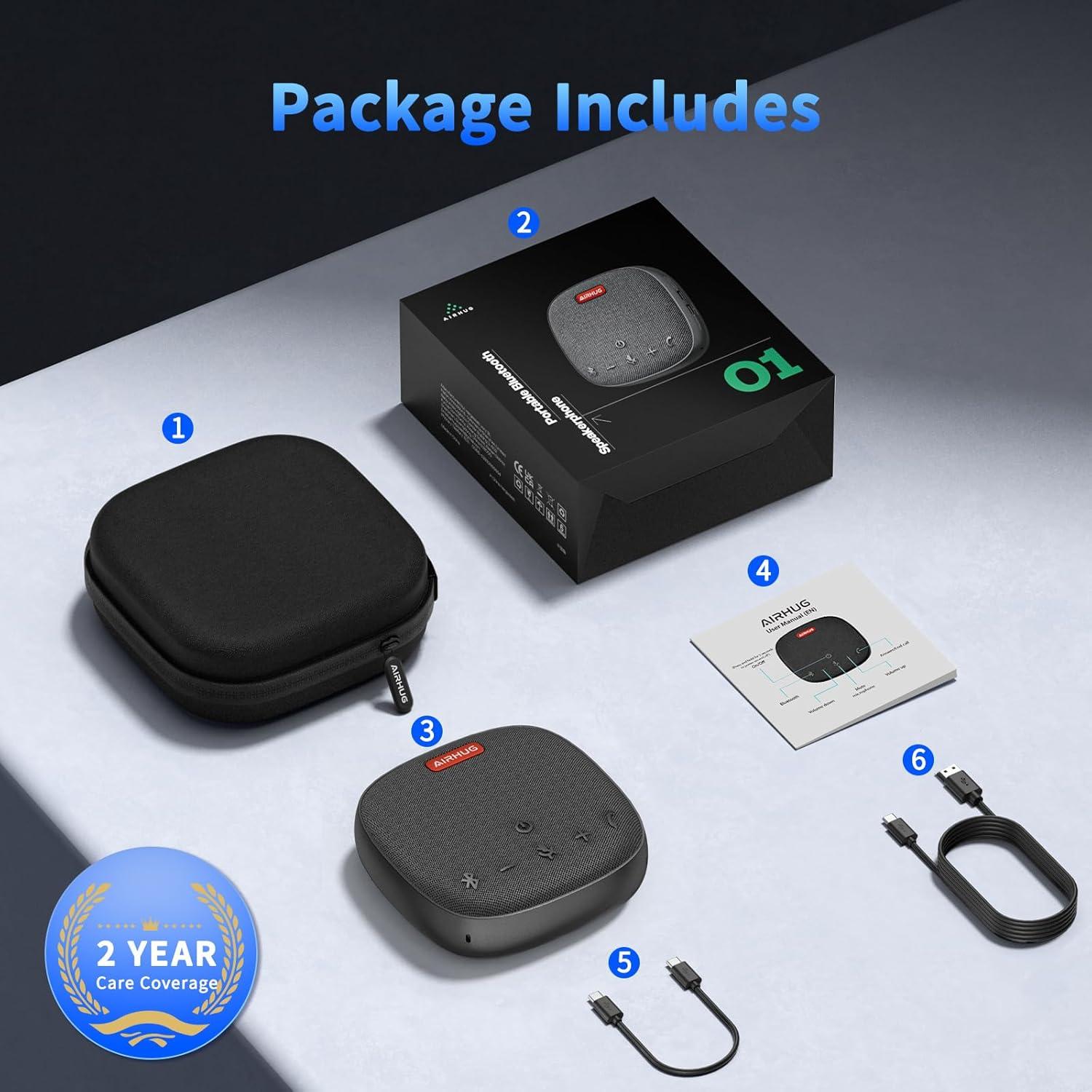 Altavoz y Micrófono AIRHUG 01 Bluetooth 360° USB-C para Conferencias