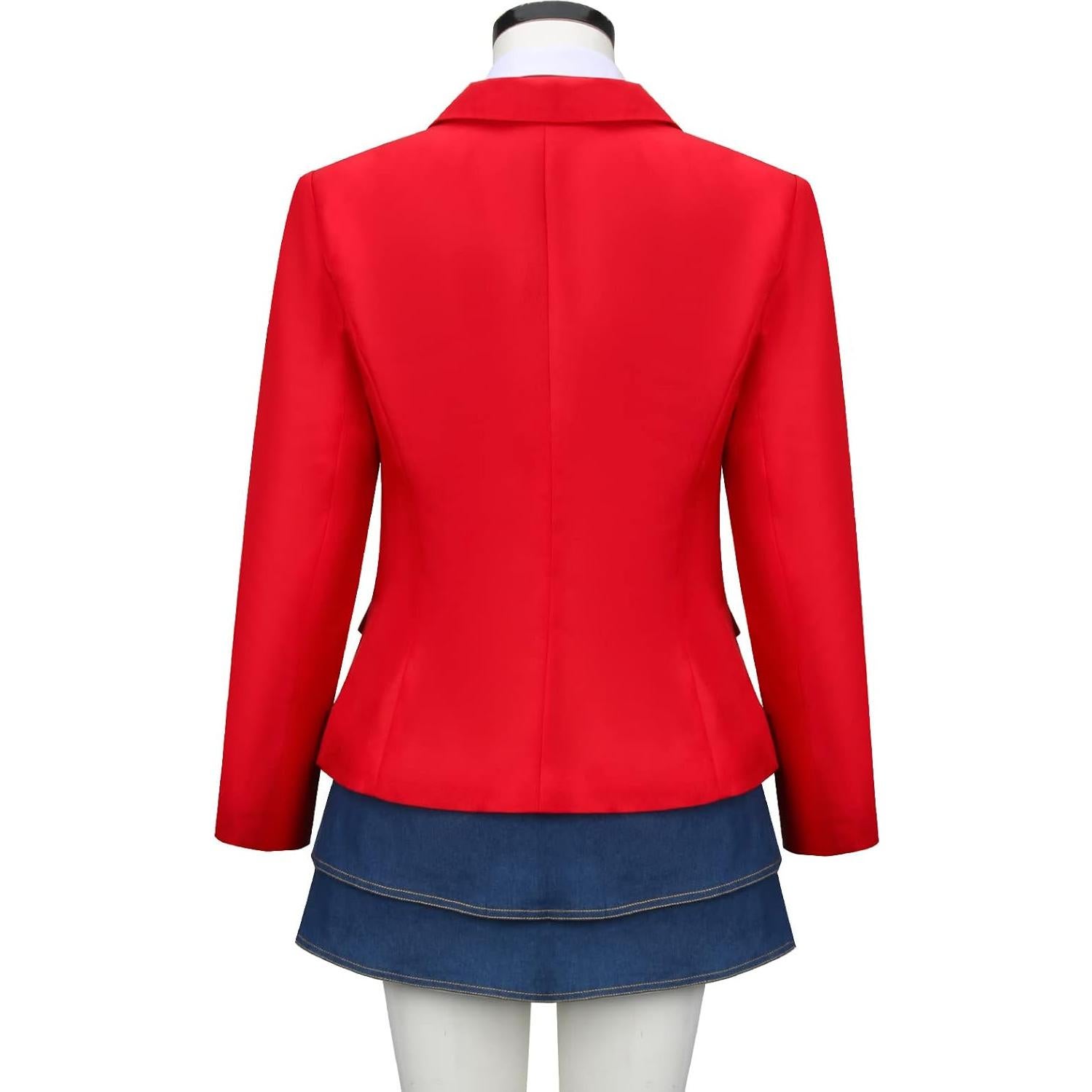 Disfraz Escolar Unisex Cosplay Rojo Camisa Falda Corbata