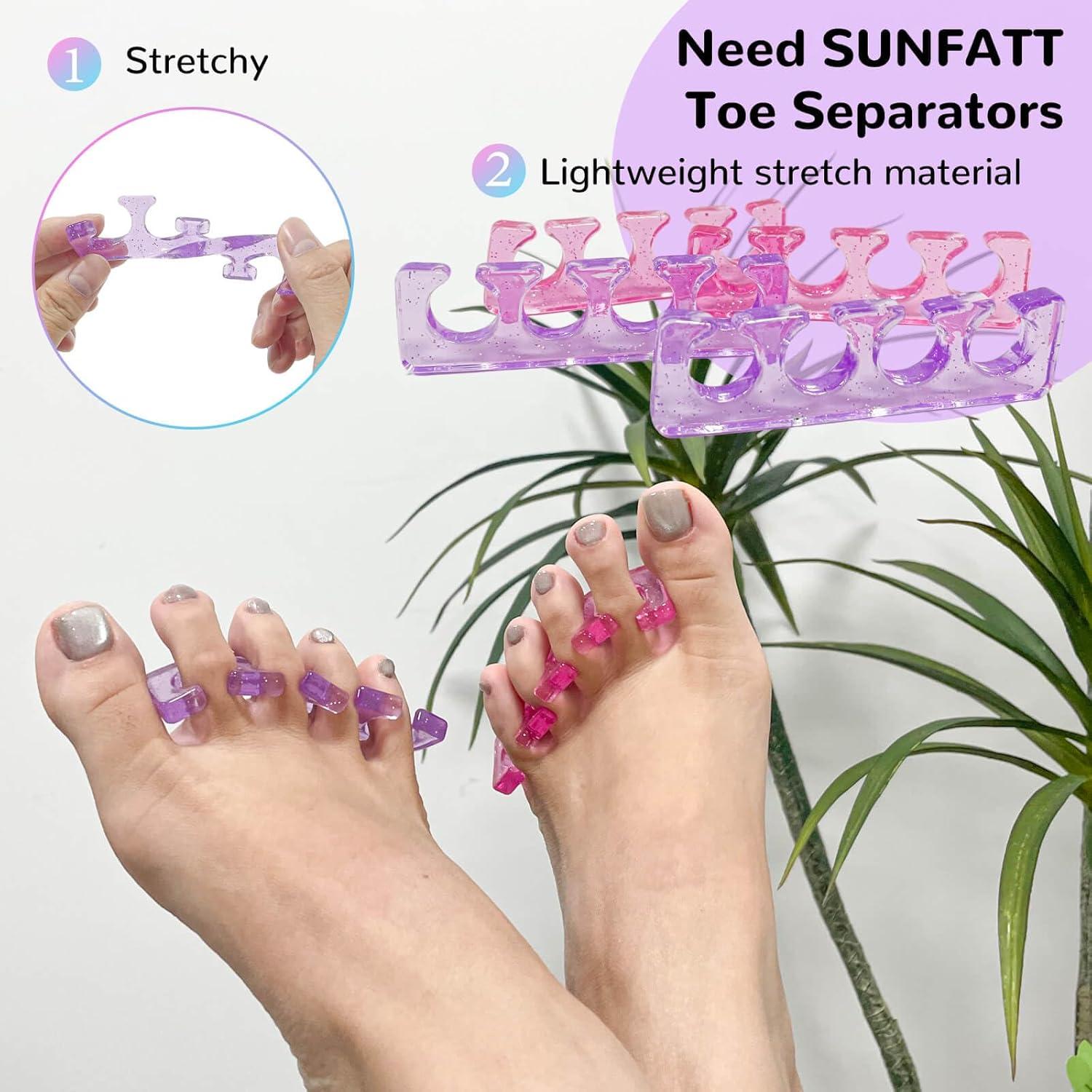 Separadores de Dedos de Gel SUNFATT para Pedicura 4 Piezas