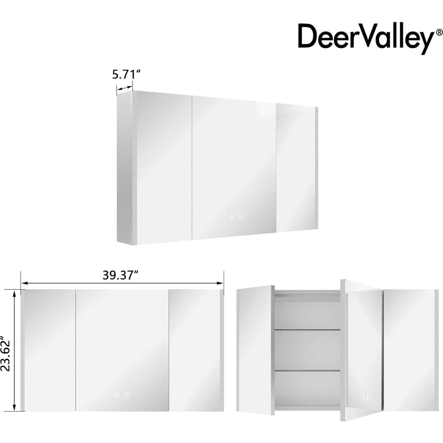 Armario de Medicina LED Deer Valley 100x60 cm con Espejo y Bluetooth