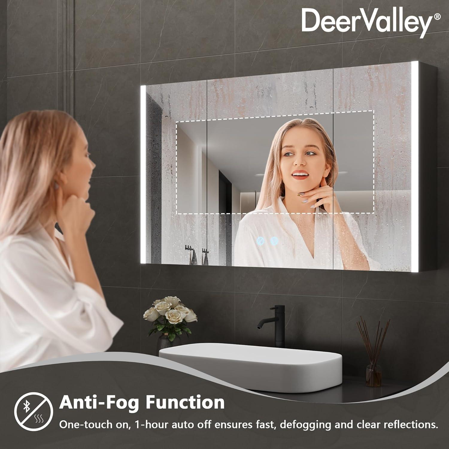 Armario de Medicina LED Deer Valley 100x60 cm con Espejo y Bluetooth