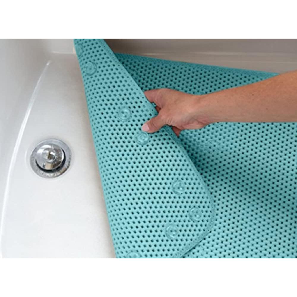 Alfombra de Baño Antideslizante Elaine Karen 91.4x43.2 cm Azul Aqua