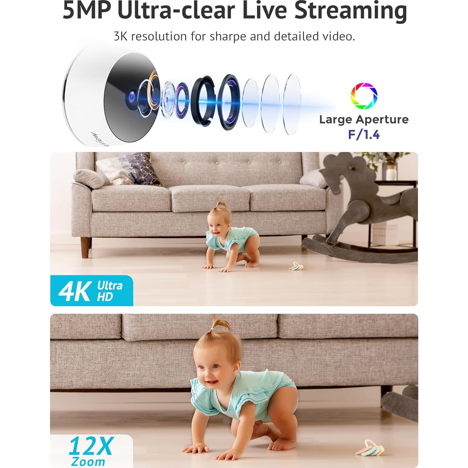 Cámara de Seguridad LaView 5MP 3K Interior con Audio