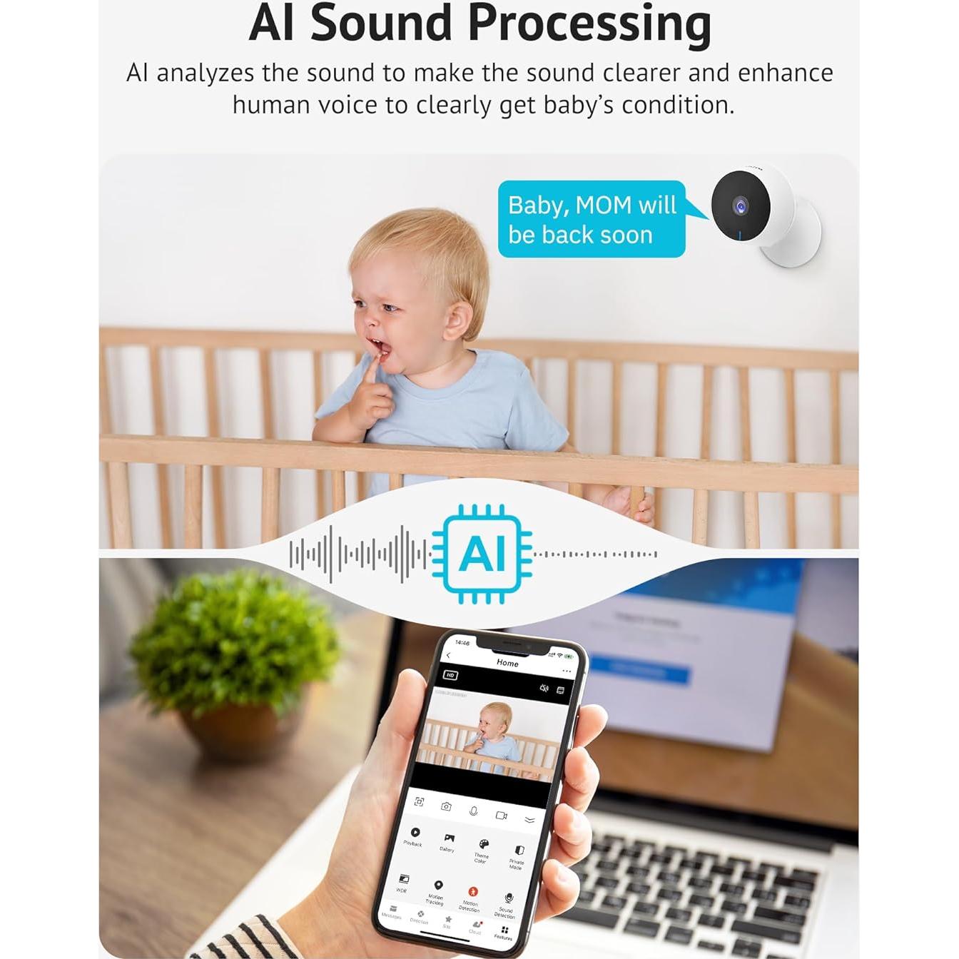 Cámara de Seguridad LaView 5MP 3K Interior con Audio