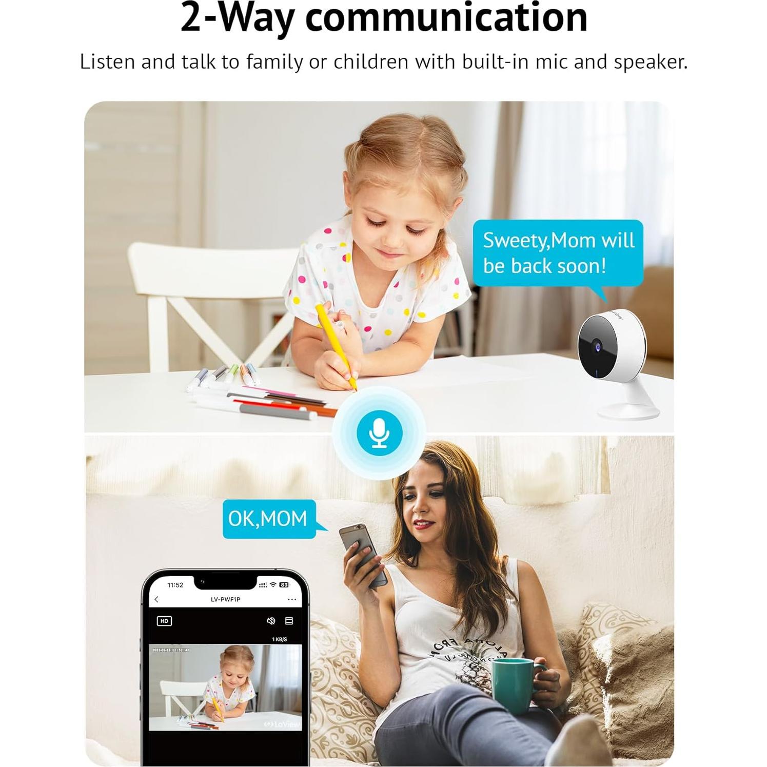 Cámara de Seguridad LaView 5MP 3K Interior con Audio