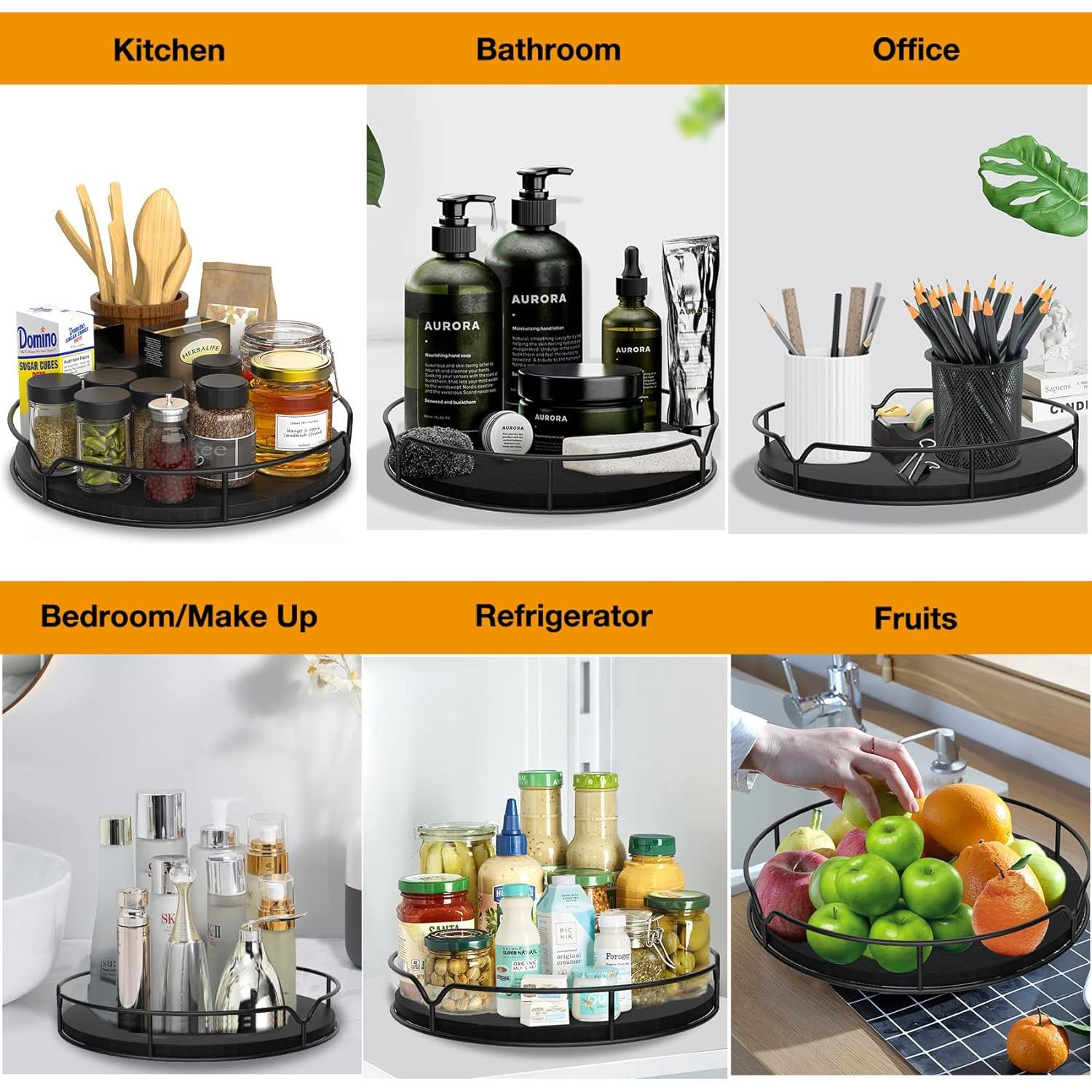 Organizador Giratorio Lazy Susan AXTEE 22.86 cm Negro