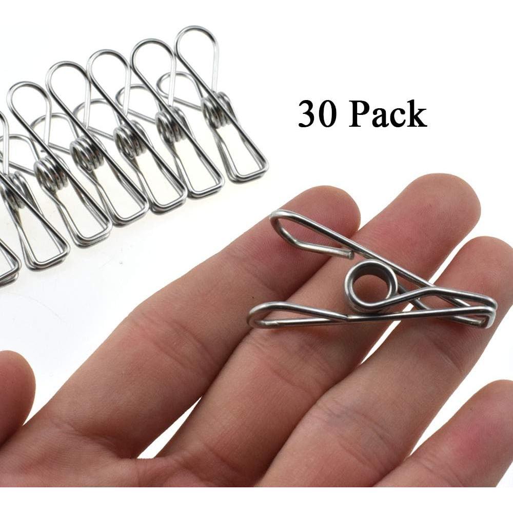 Pinzas de Ropa HAHIYO Acero Inoxidable 30 Paquete 43mm