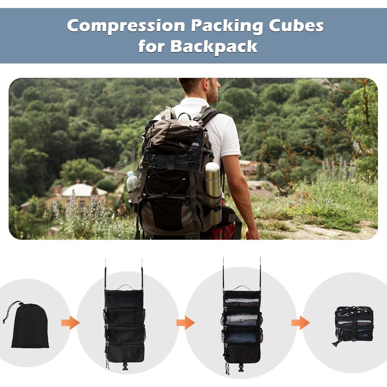 Organizador de Viaje Colgante Surblue Negro 4 Compartimentos