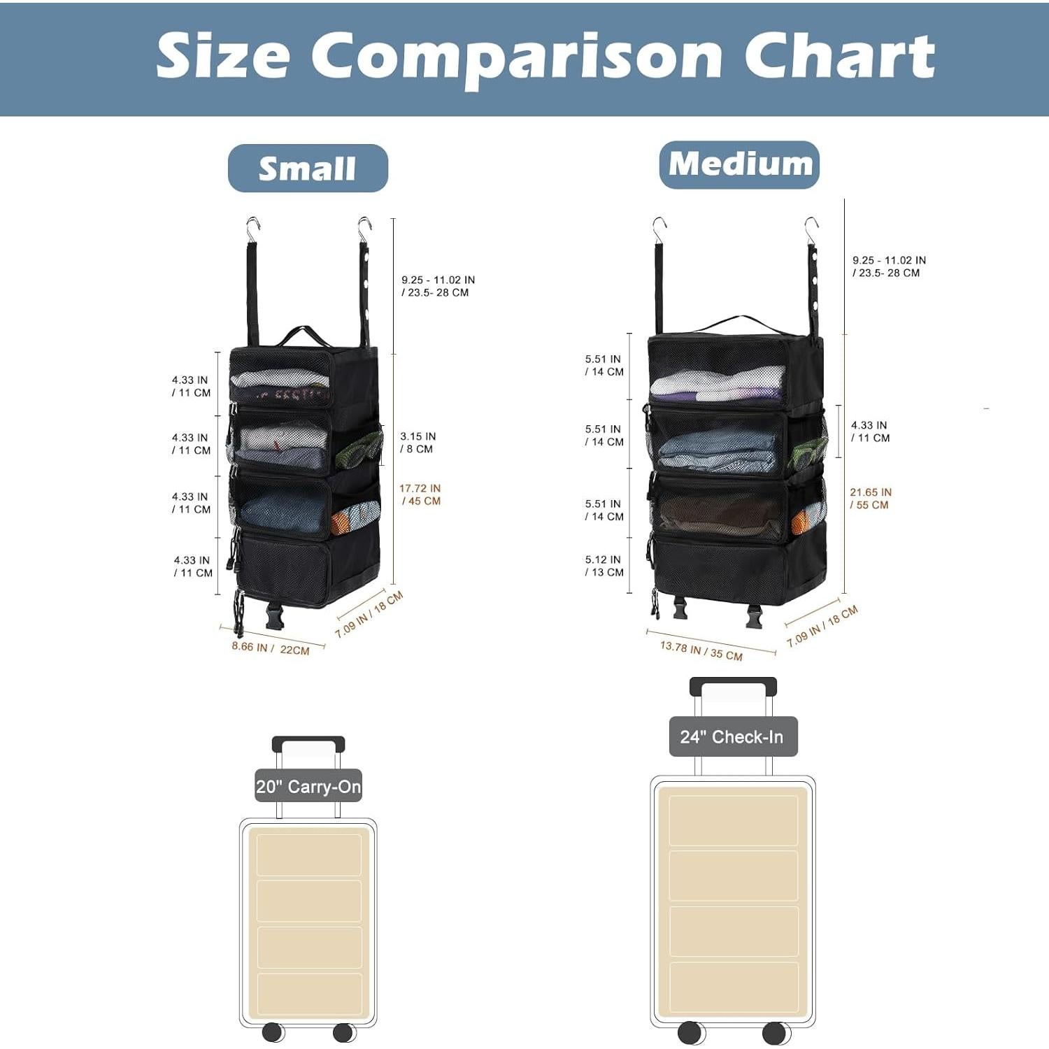 Organizador de Viaje Colgante Surblue Negro 4 Compartimentos