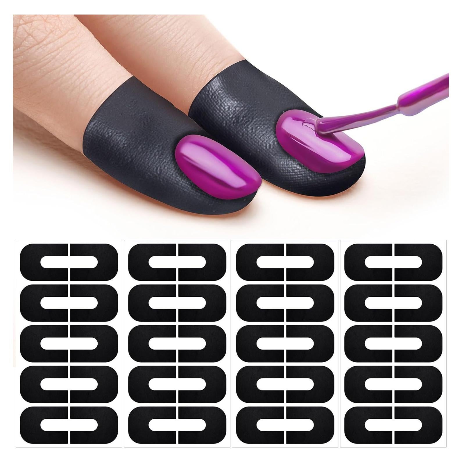 40 Protectores de Esmalte de Uñas VARMDUKKE - Negro - 3.1x2.5cm