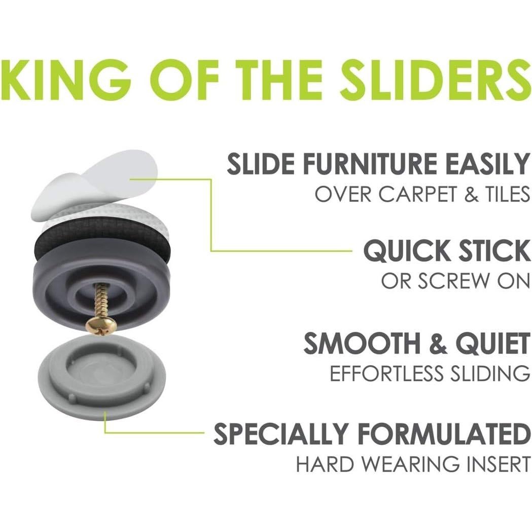 Deslizadores GorillaGlides CB253 2.54 cm para Sillas - Juego de 8