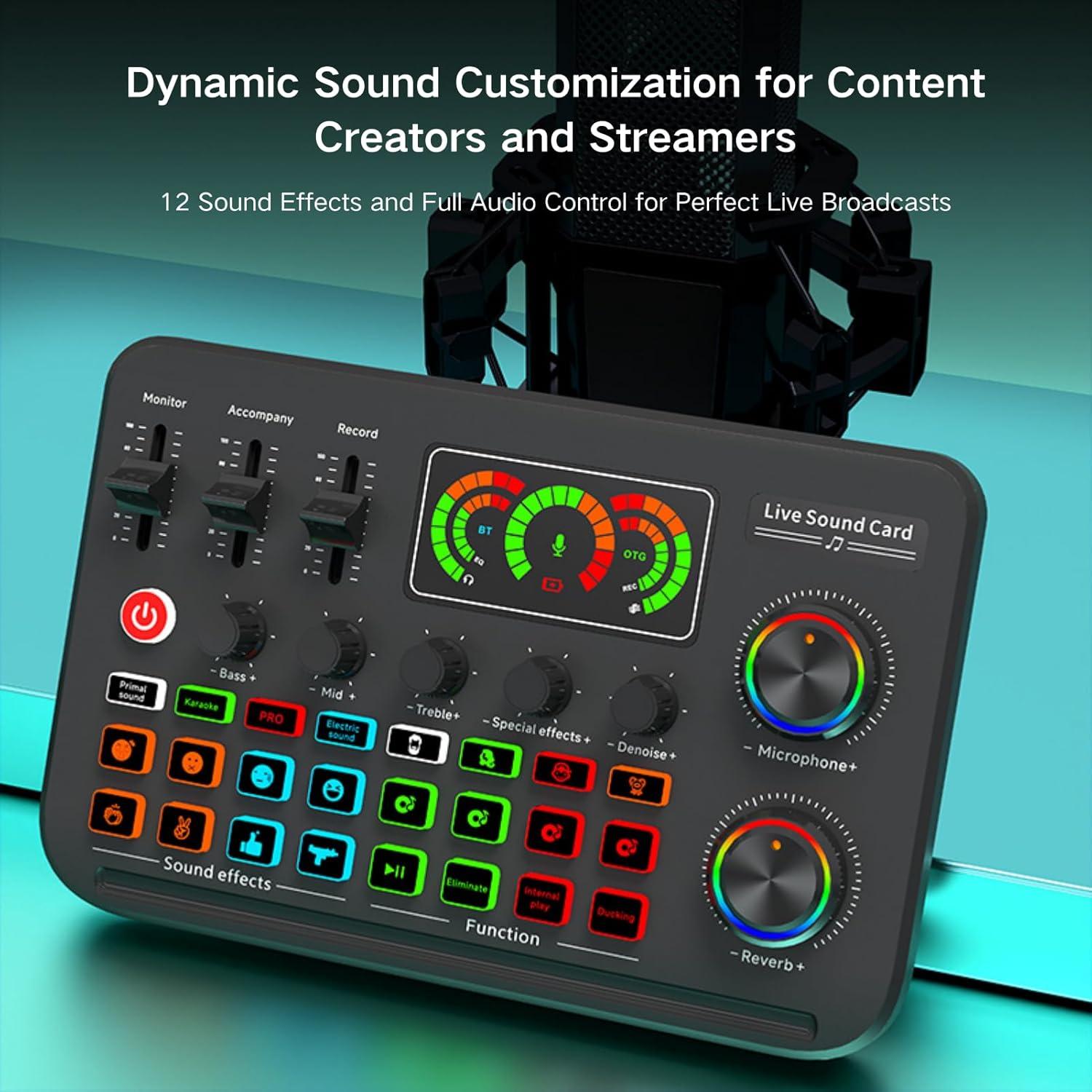 HOSONGIN Kit de Podcast Todo en Uno con Mezclador y Micrófonos