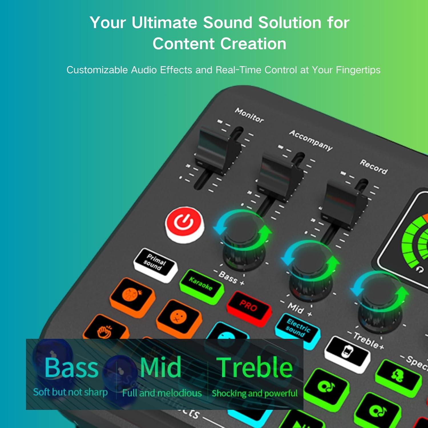 HOSONGIN Kit de Podcast Todo en Uno con Mezclador y Micrófonos