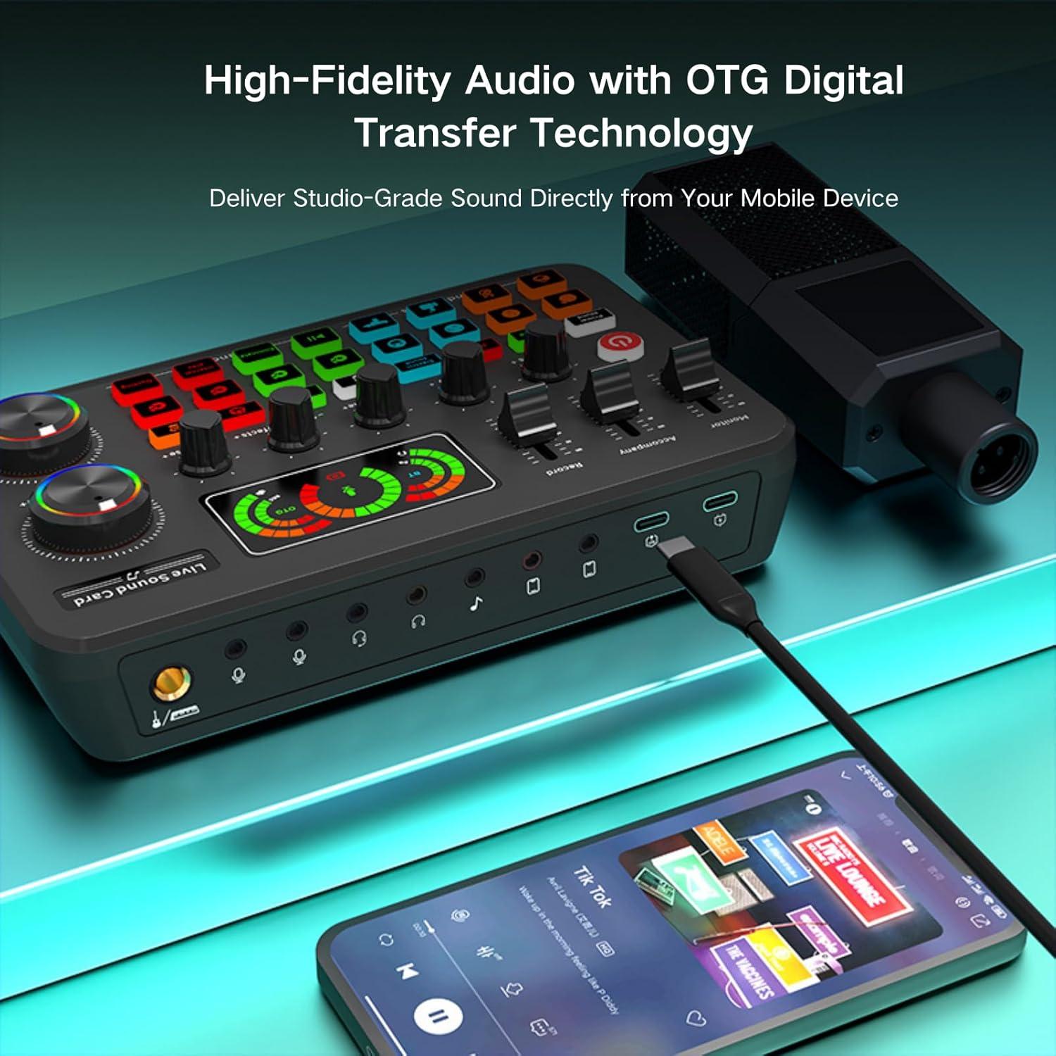 HOSONGIN Kit de Podcast Todo en Uno con Mezclador y Micrófonos