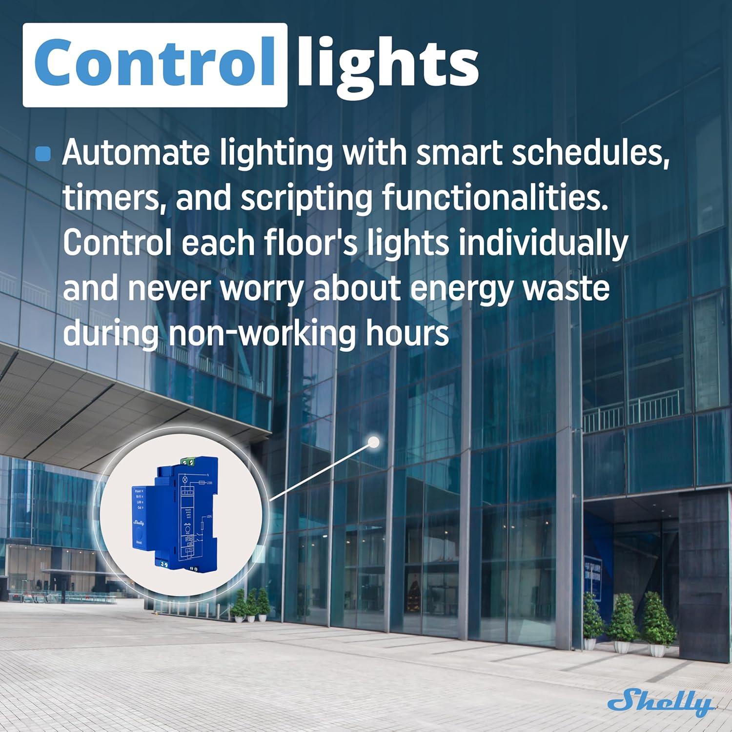 Interruptor inteligente Shelly Pro 1 | Wi-Fi y LAN | 16A