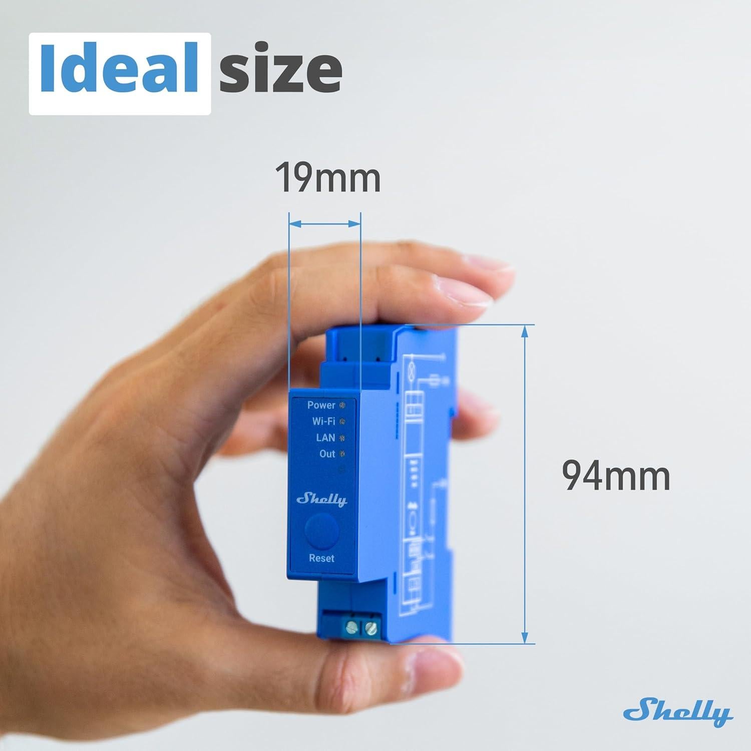 Interruptor inteligente Shelly Pro 1 | Wi-Fi y LAN | 16A