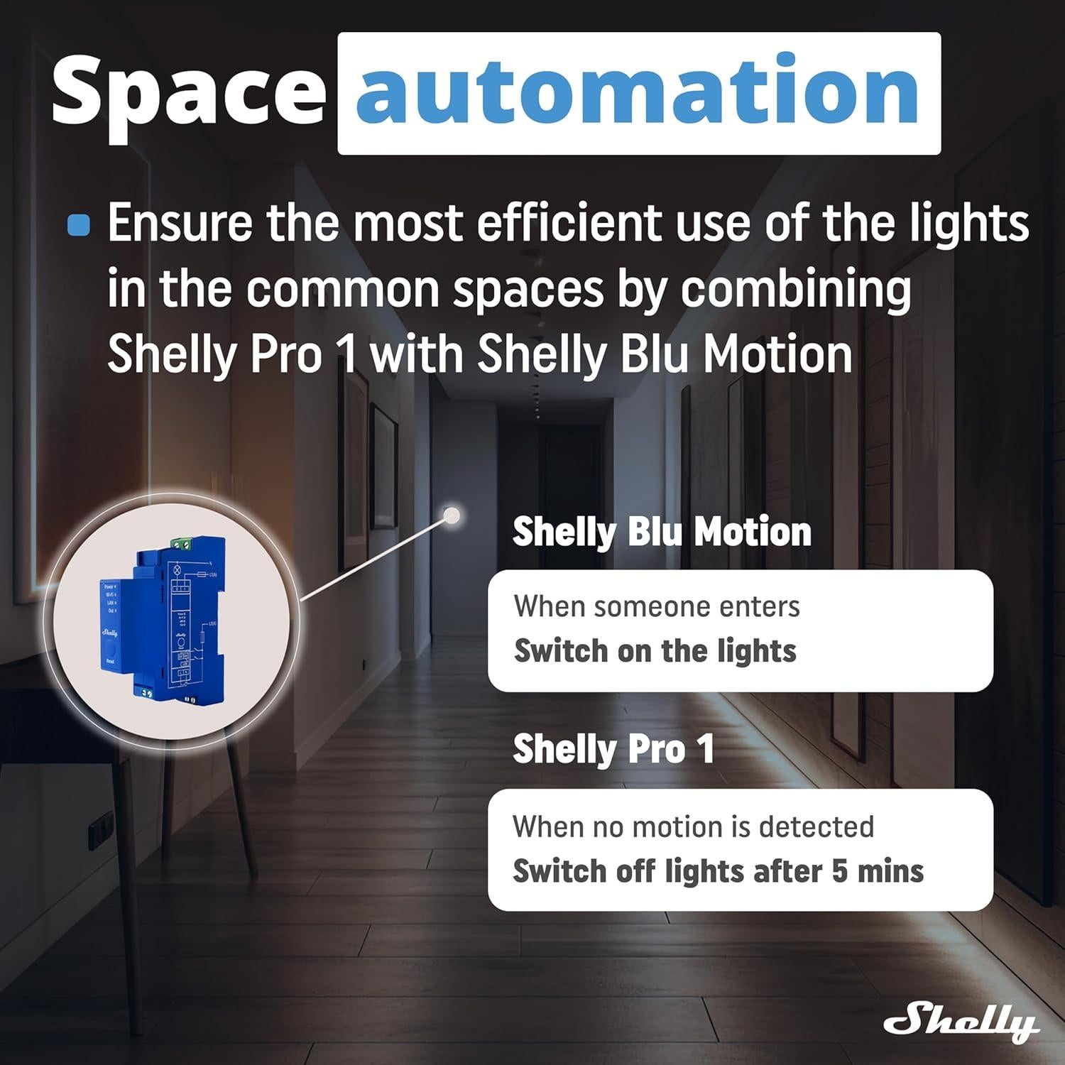 Interruptor inteligente Shelly Pro 1 | Wi-Fi y LAN | 16A
