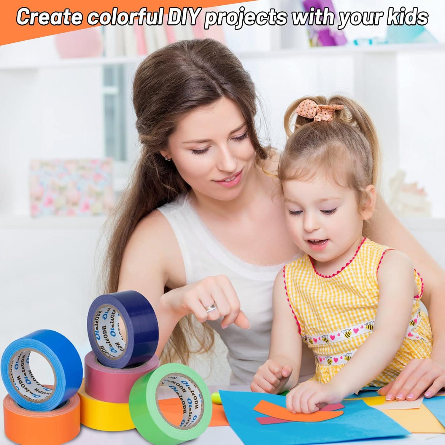 Paquete de 6 rollos de cinta adhesiva multicolor 5.08 cm x 27.43 m