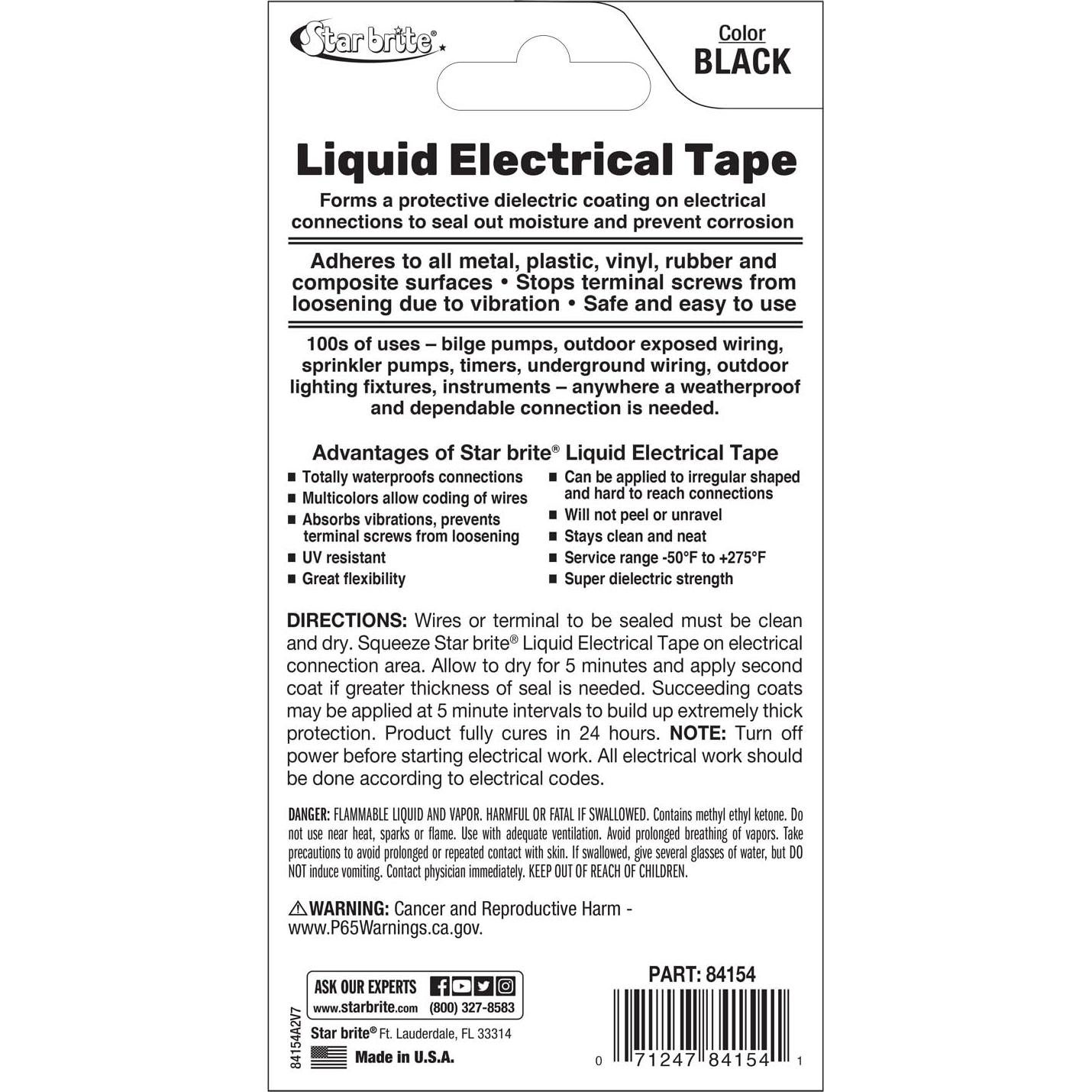 Tape Eléctrico Líquido Star Brite Negro 30 ml - Impermeable
