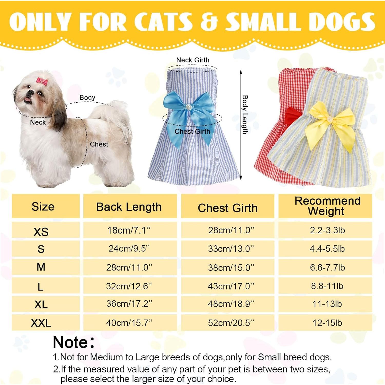 Vestidos para Perros Sanwuta 8 Piezas Pequeño Floral