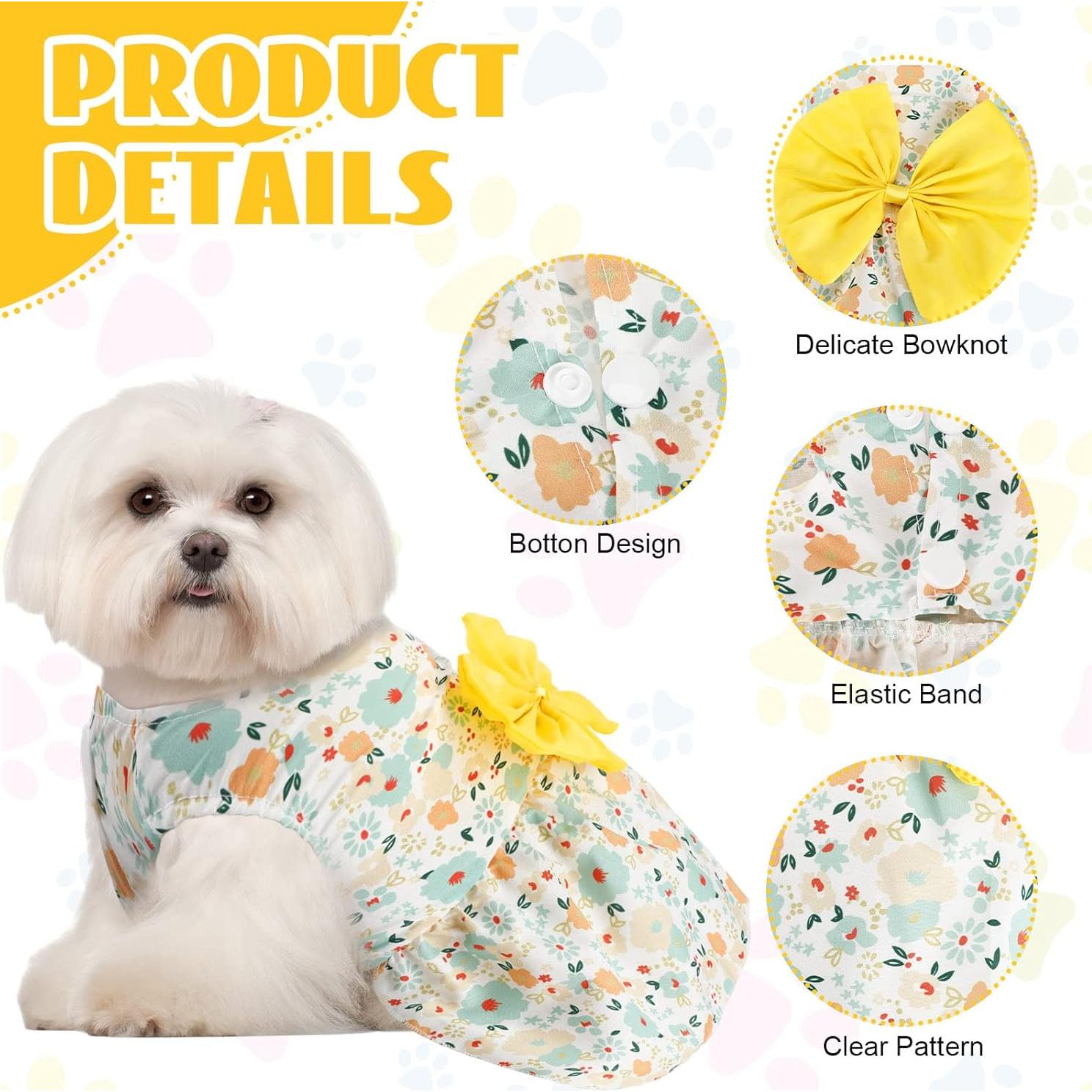 Vestidos para Perros Sanwuta 8 Piezas Pequeño Floral