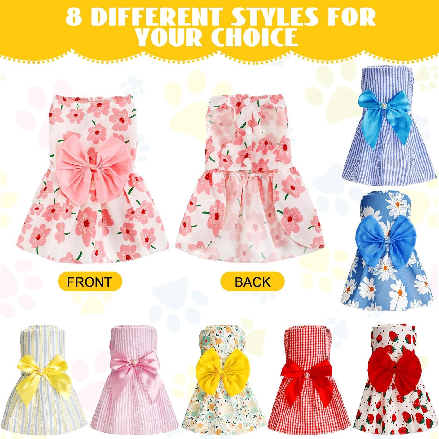 Vestidos para Perros Sanwuta 8 Piezas Pequeño Floral