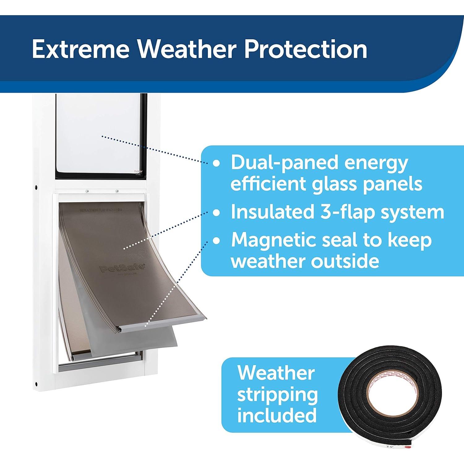 Puerta para Mascotas PetSafe Grande de Vidrio Deslizante - Climas Extremos