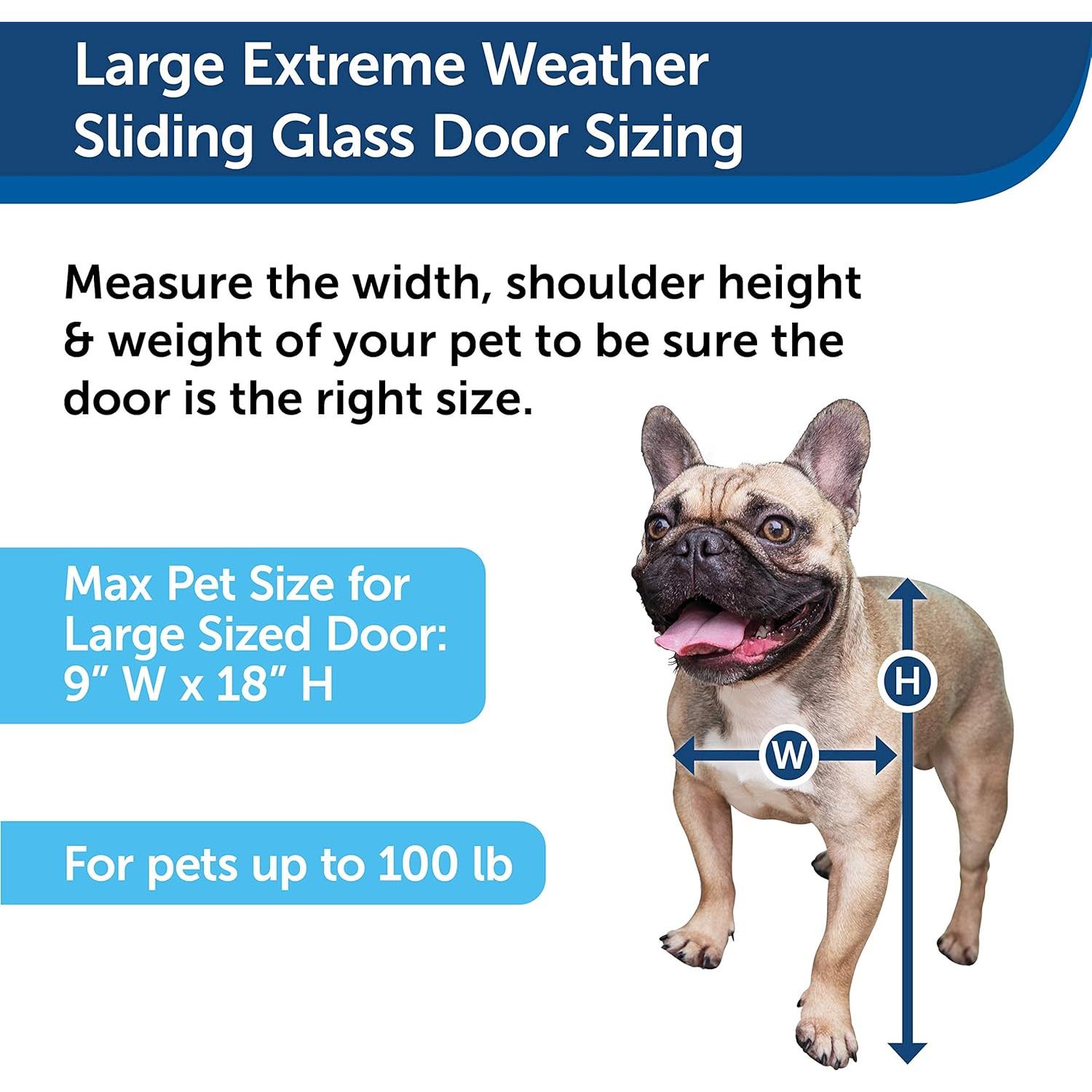 Puerta para Mascotas PetSafe Grande de Vidrio Deslizante - Climas Extremos