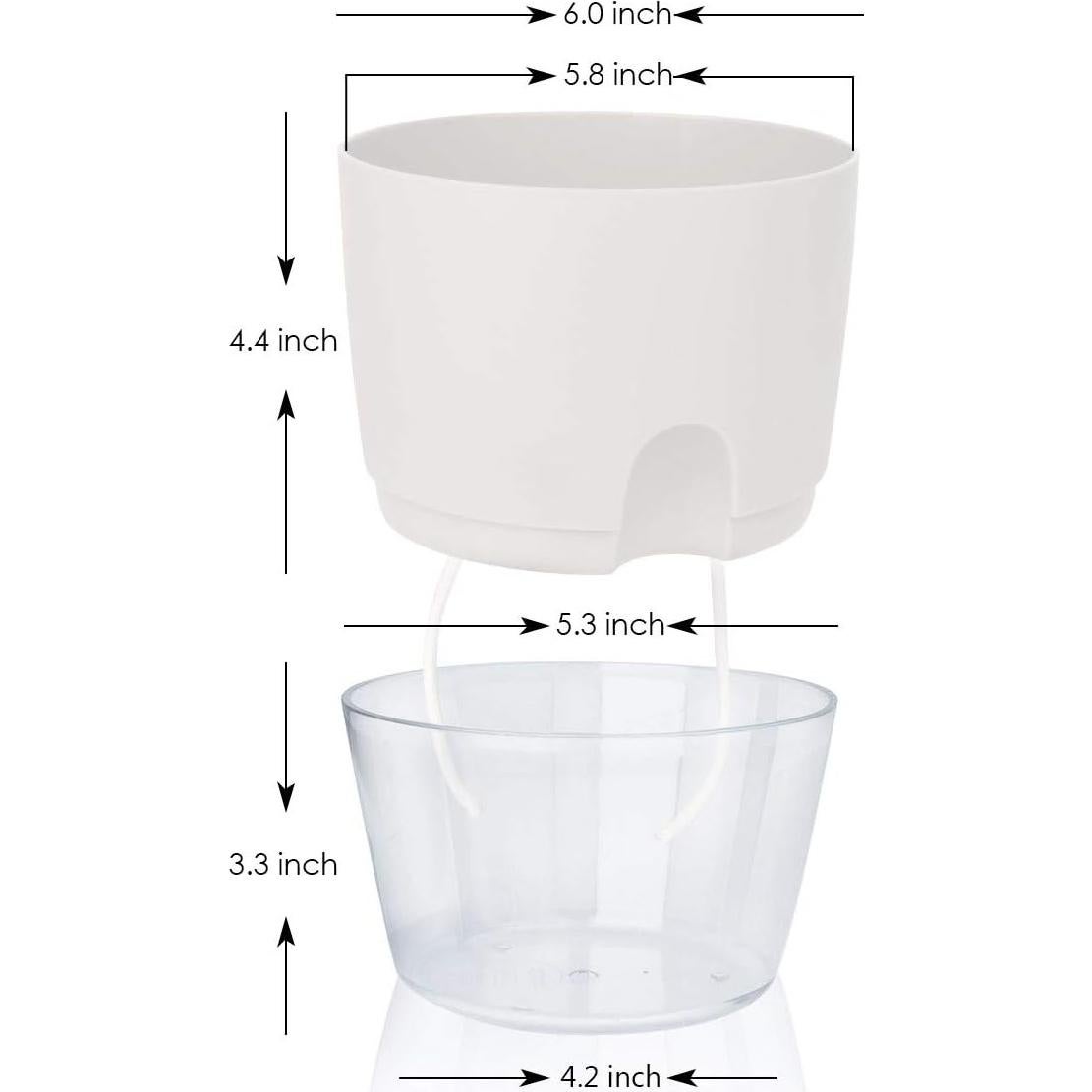 Macetas Autorriego Vanavazon 15 cm Paquete de 3 para Plantas